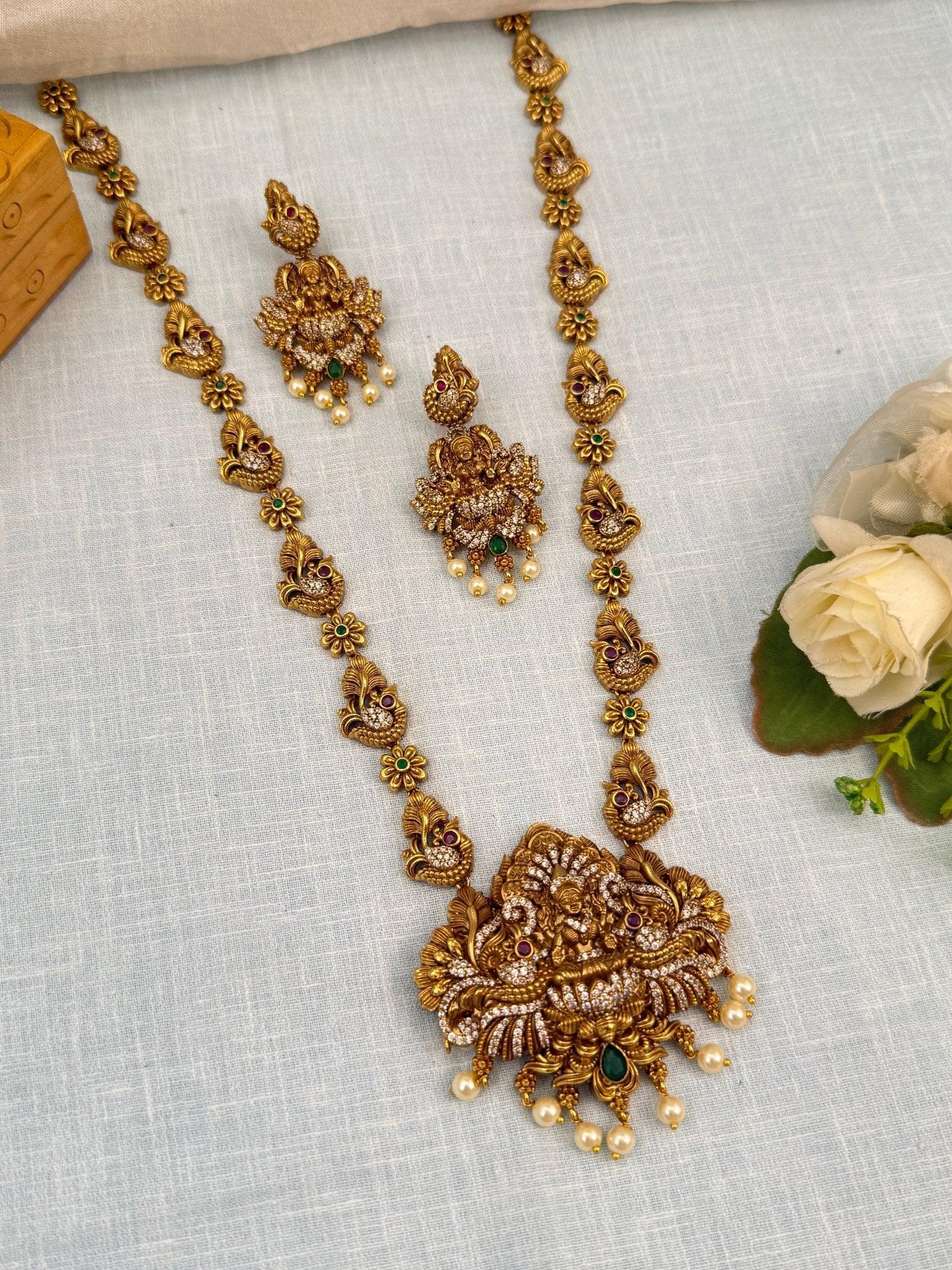 Luxurious Antique Long Necklace Set 825 - Mahilas