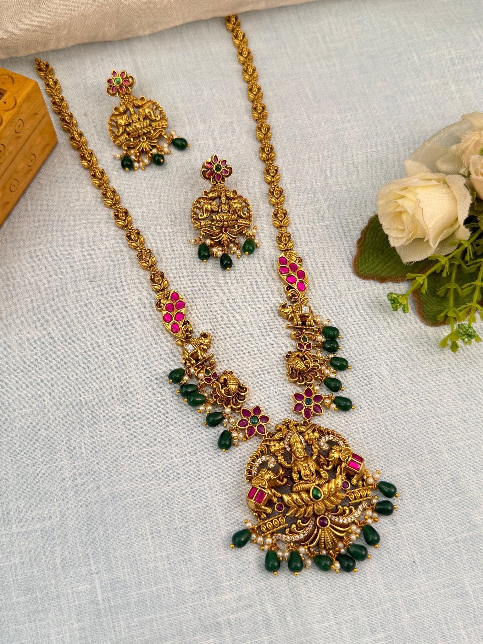 Luxurious Antique Long Necklace Set 826 - Mahilas