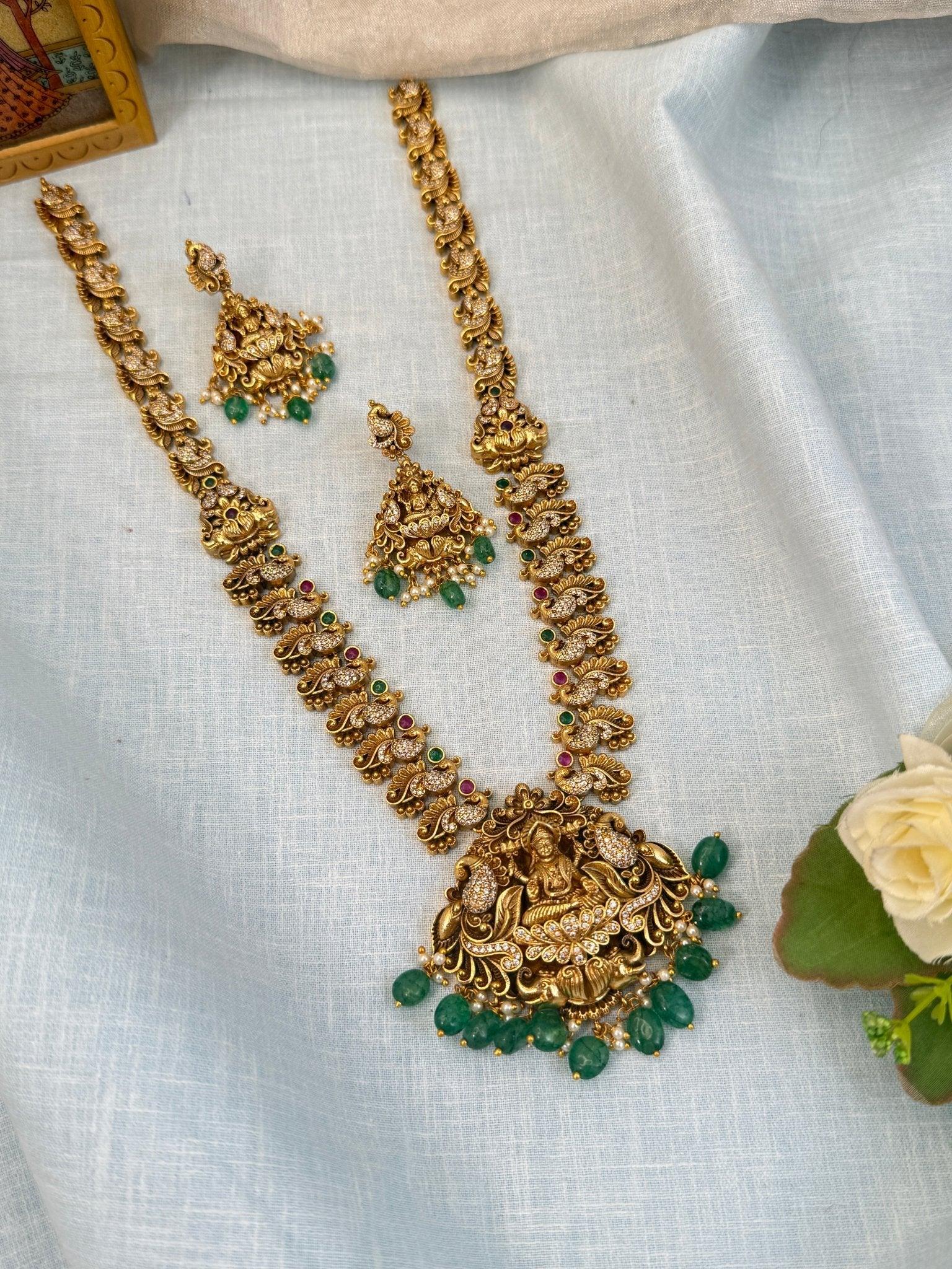 Luxurious Antique Long Necklace Set 877 - Mahilas