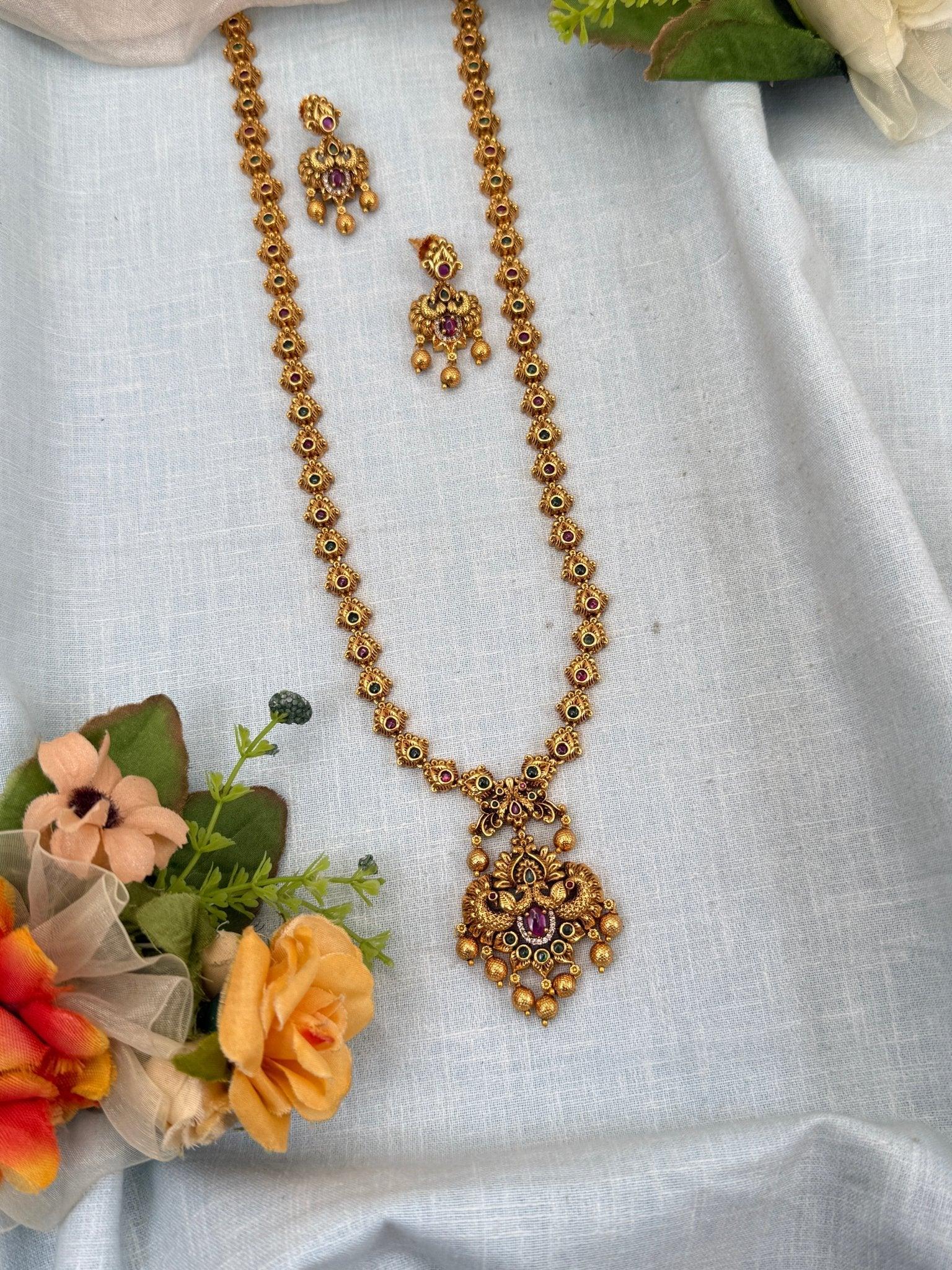 Luxurious Antique long Necklace Set 999 - Mahilas