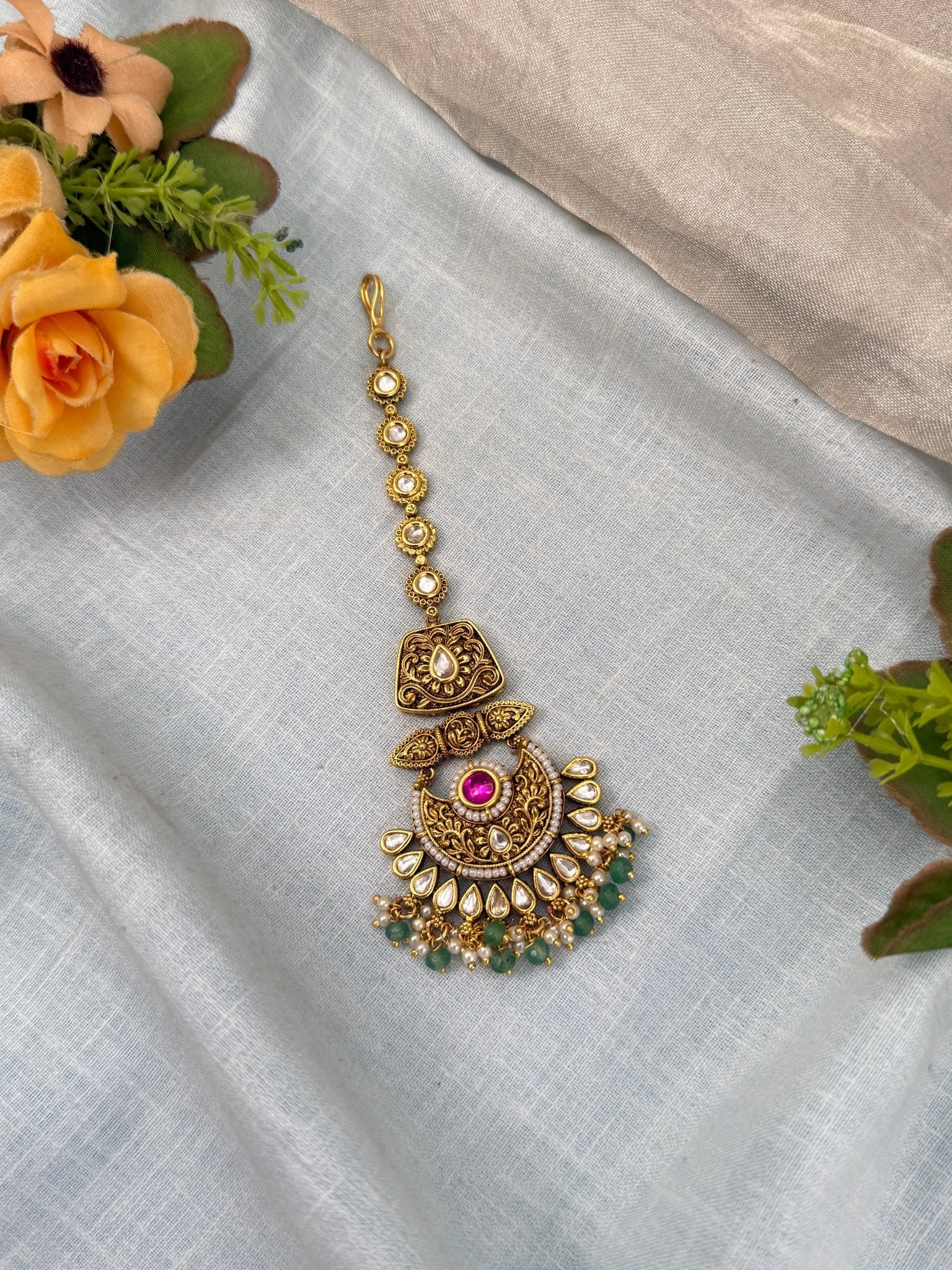 Luxurious Antique Maang Tikka 473 - Mahilas