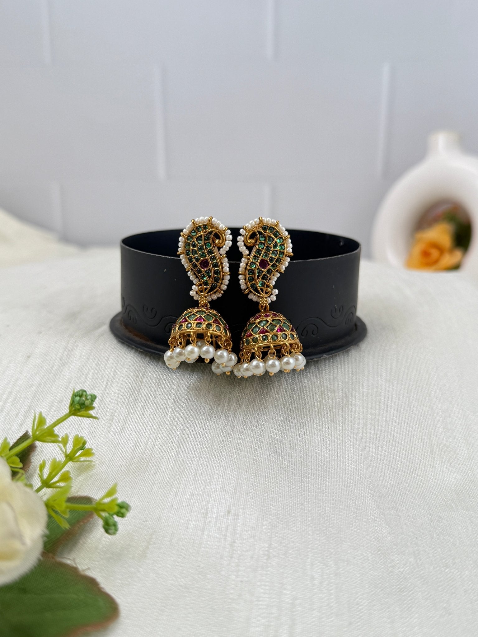 Luxurious Antique Mango Jhumka Earrings 0809 - Mahilas