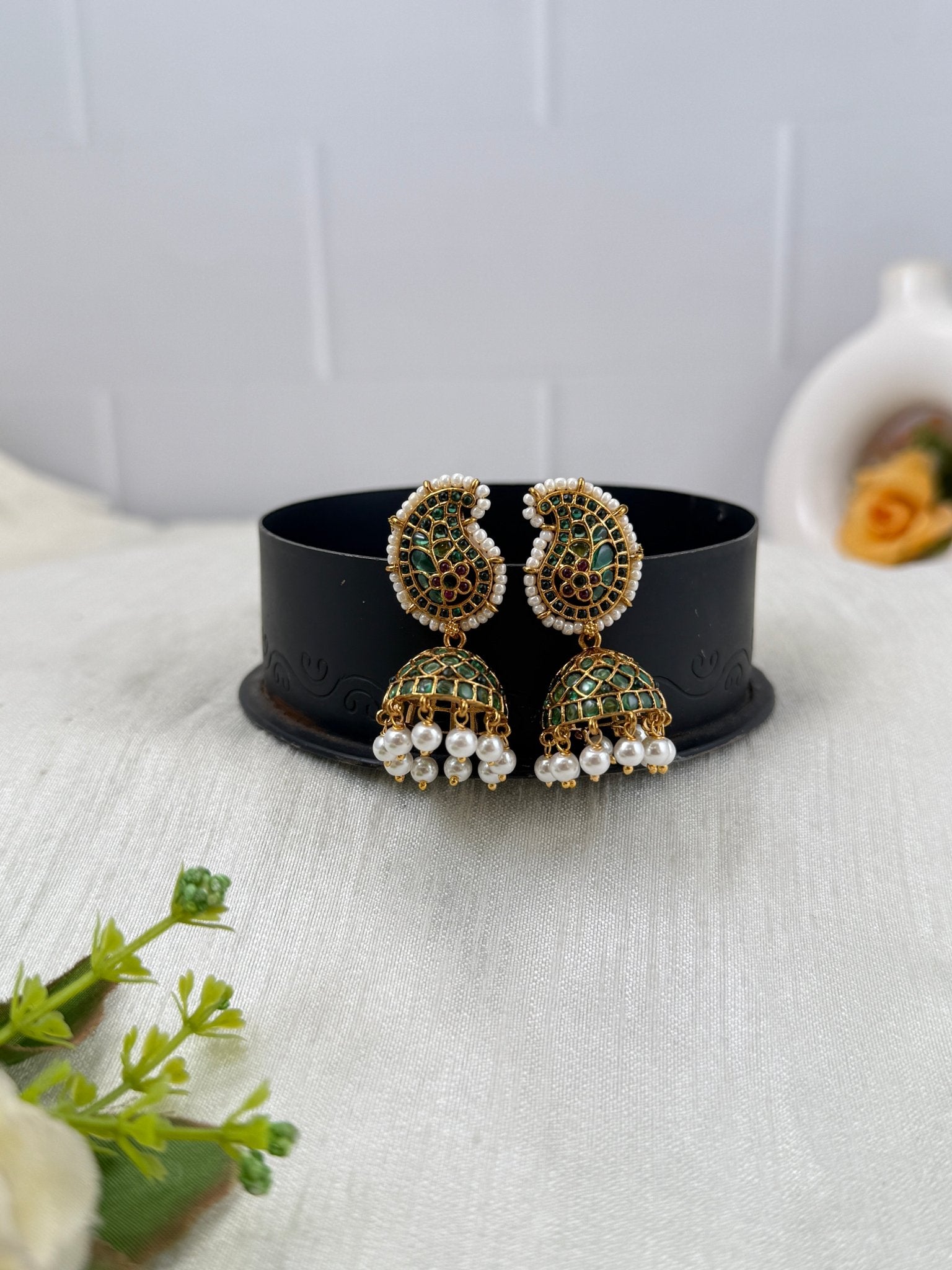 Luxurious Antique Mango Jhumka Earrings 0822 - Mahilas