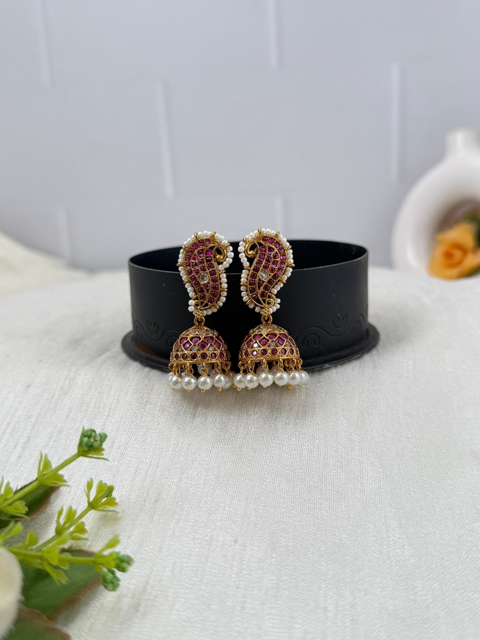 Luxurious Antique Mango Jhumka Earrings 0826 - Mahilas