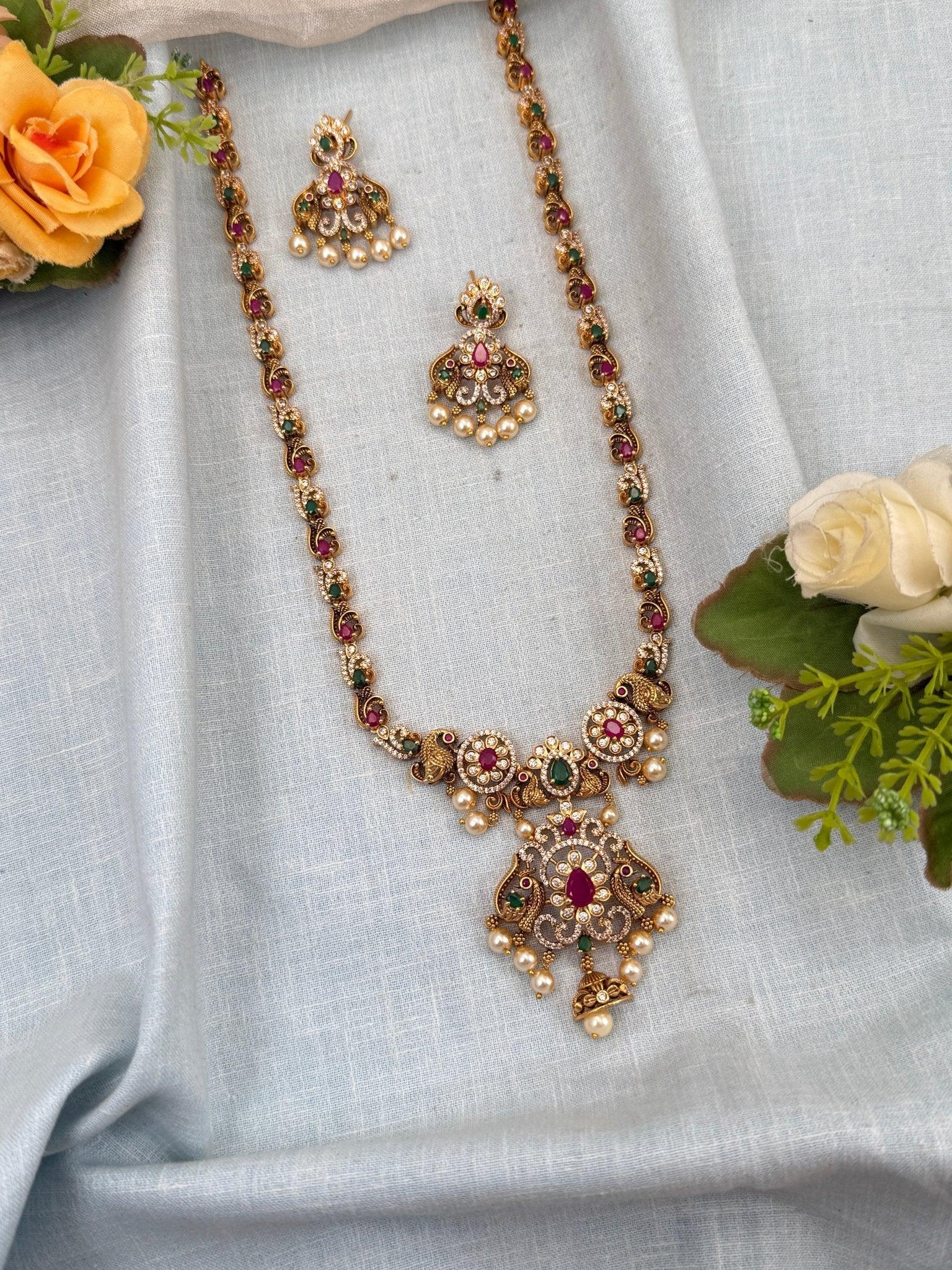Luxurious Antique Mid long Necklace Set 996 - Mahilas