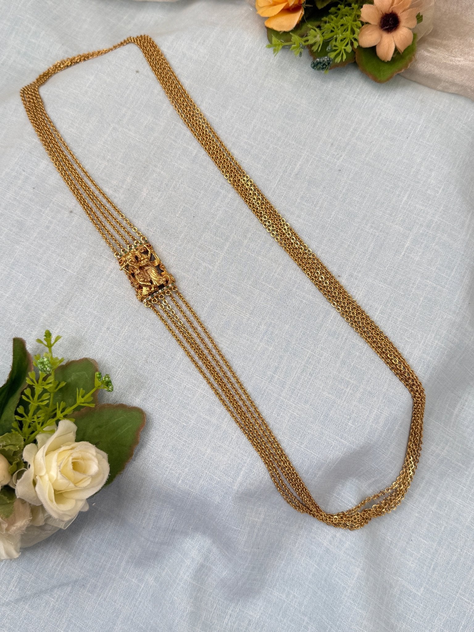 Luxurious Antique Mop Side Chain Necklace 0415 - Mahilas