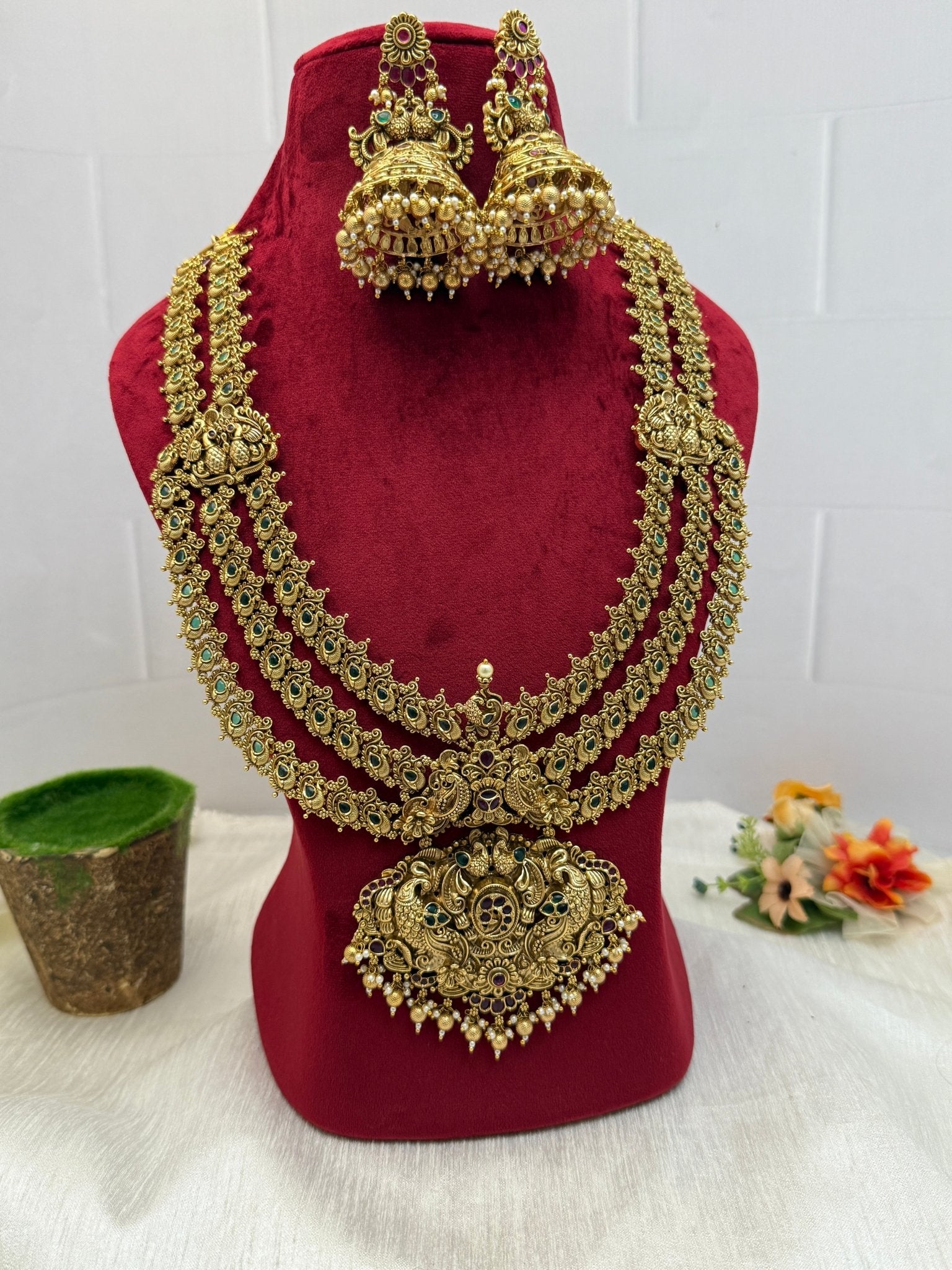 Luxurious Antique Necklace Set 356 - Mahilas