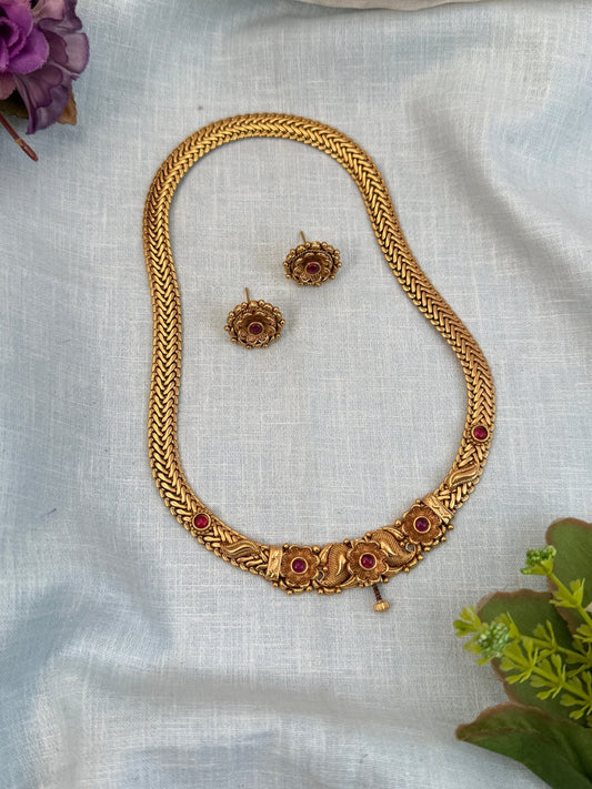 Luxurious Antique Screw Type Necklace Set 906 - Mahilas