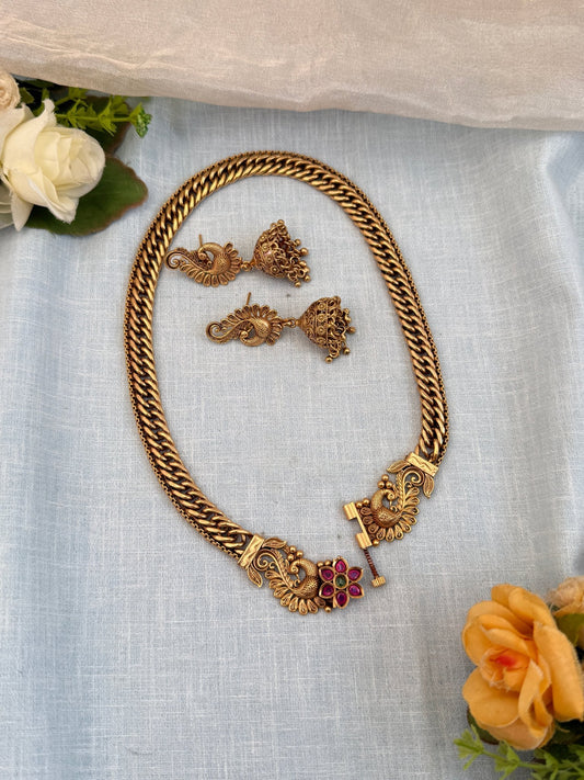 Luxurious Antique Screw Type Necklace Set 908 - Mahilas