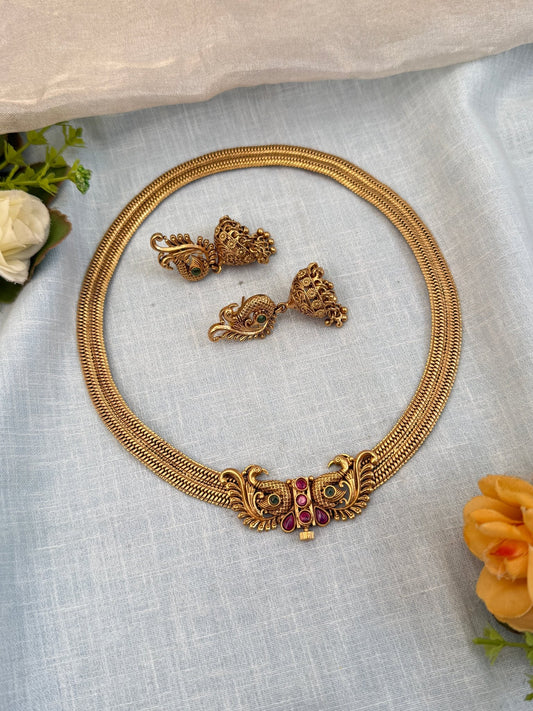 Luxurious Antique Screw Type Necklace Set 911 - Mahilas