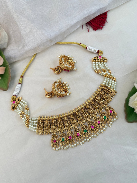 Luxurious Antique Short Layer Necklace Set 896 - Mahilas