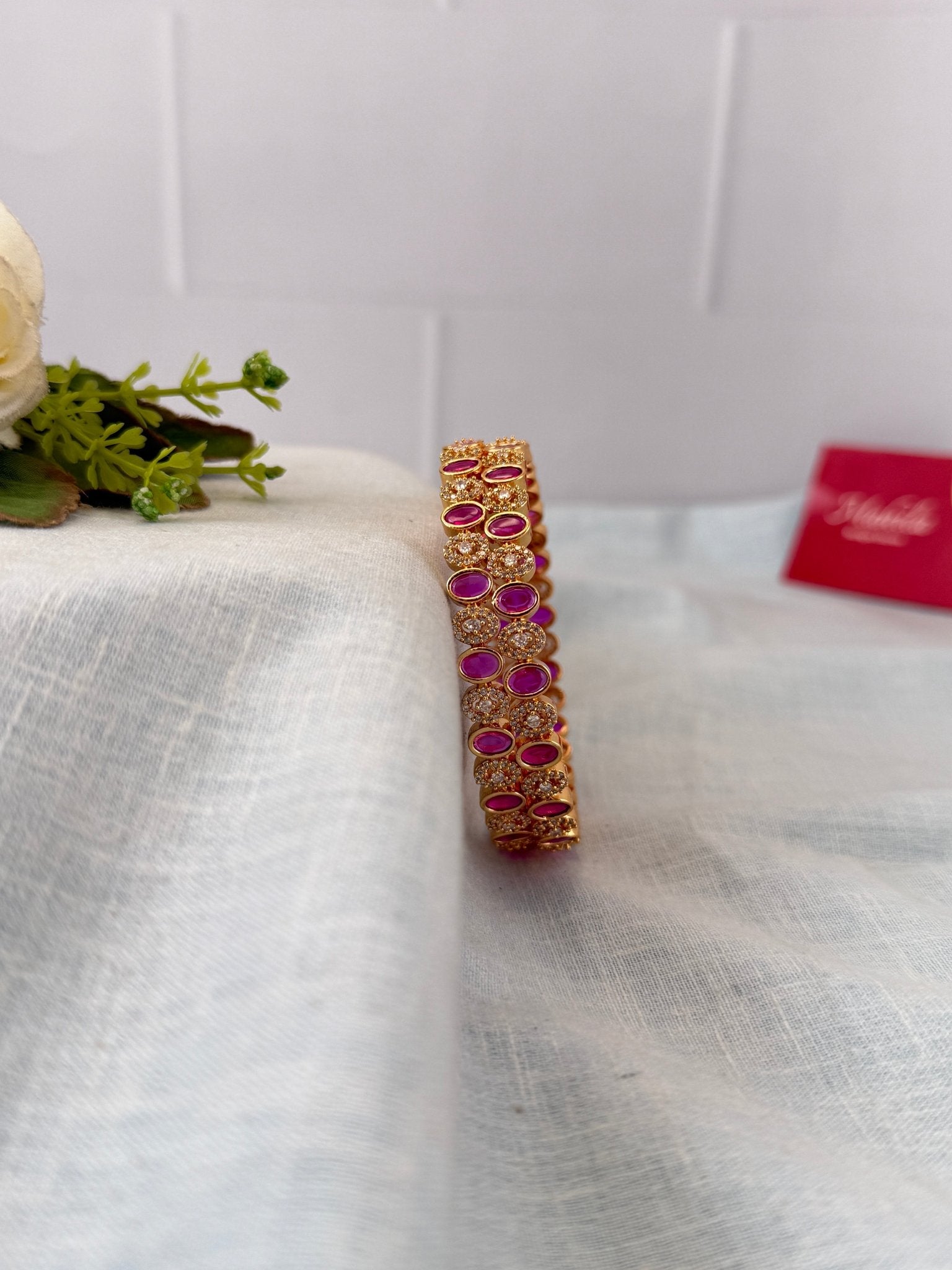 Luxurious Antique Stone Bangles 7219 - Mahilas