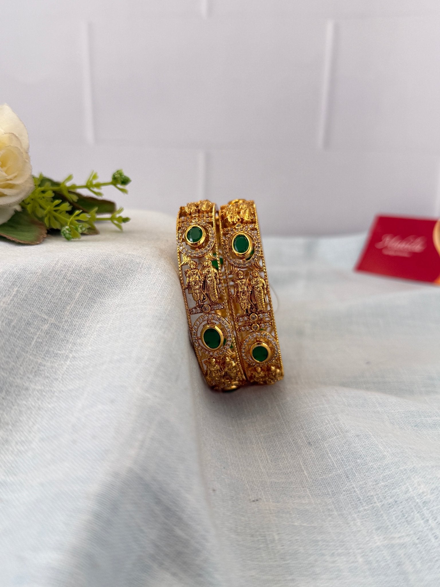 Luxurious Antique Stone Bangles 7224 - Mahilas