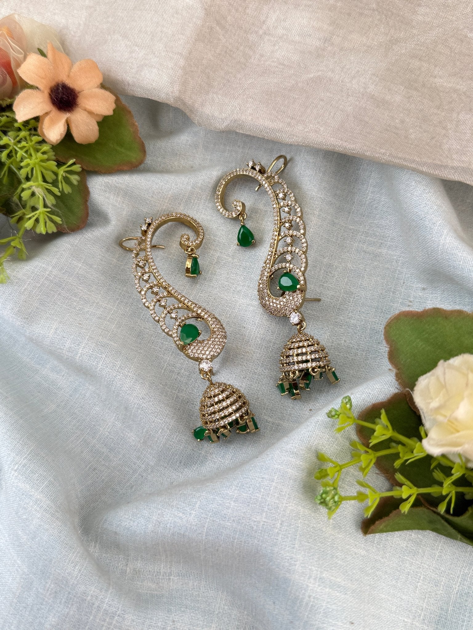 Luxurious Antique Stone Earcuff Earrings 1164 - Mahilas
