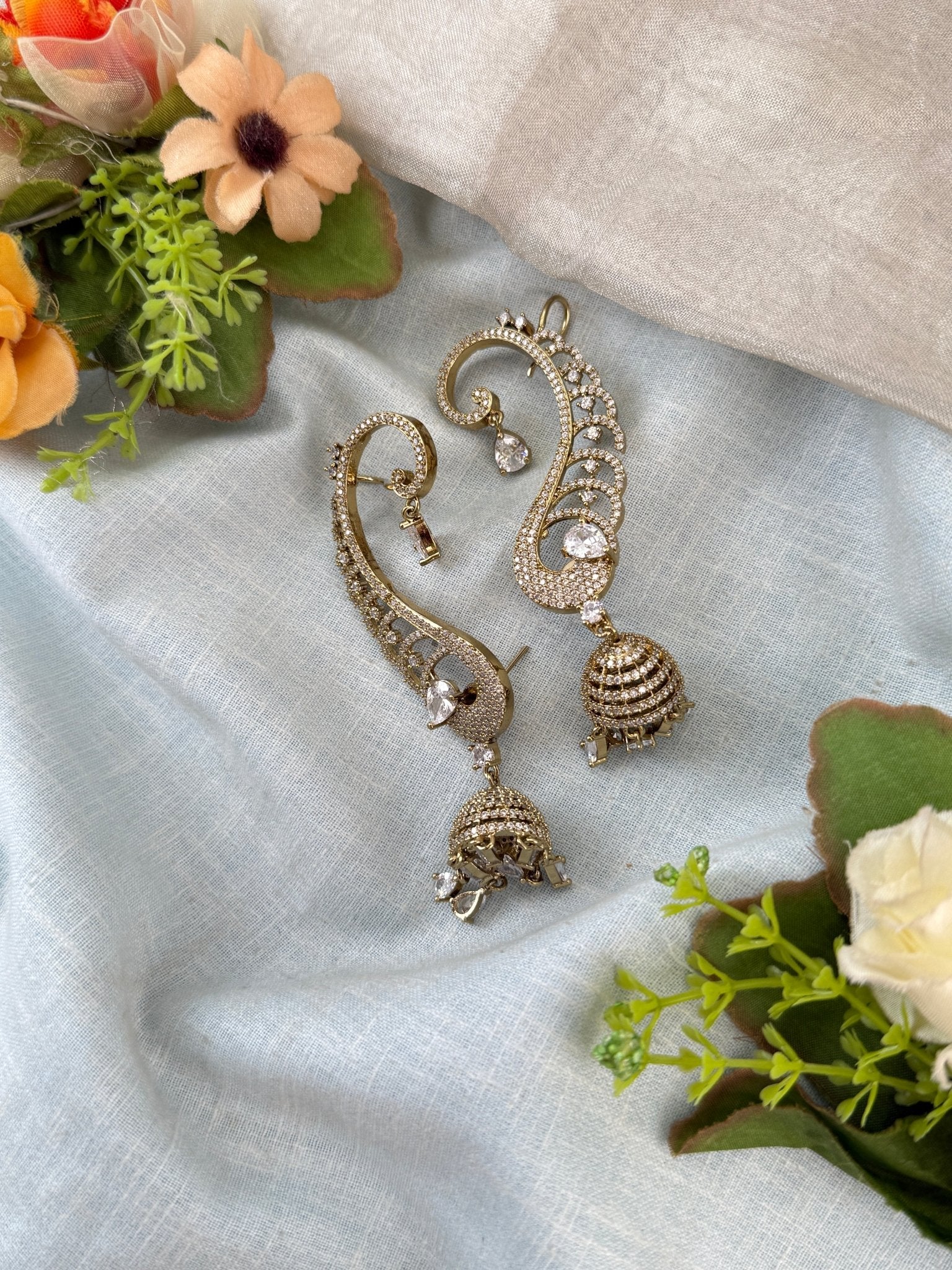 Luxurious Antique Stone Earcuff Earrings 1165 - Mahilas