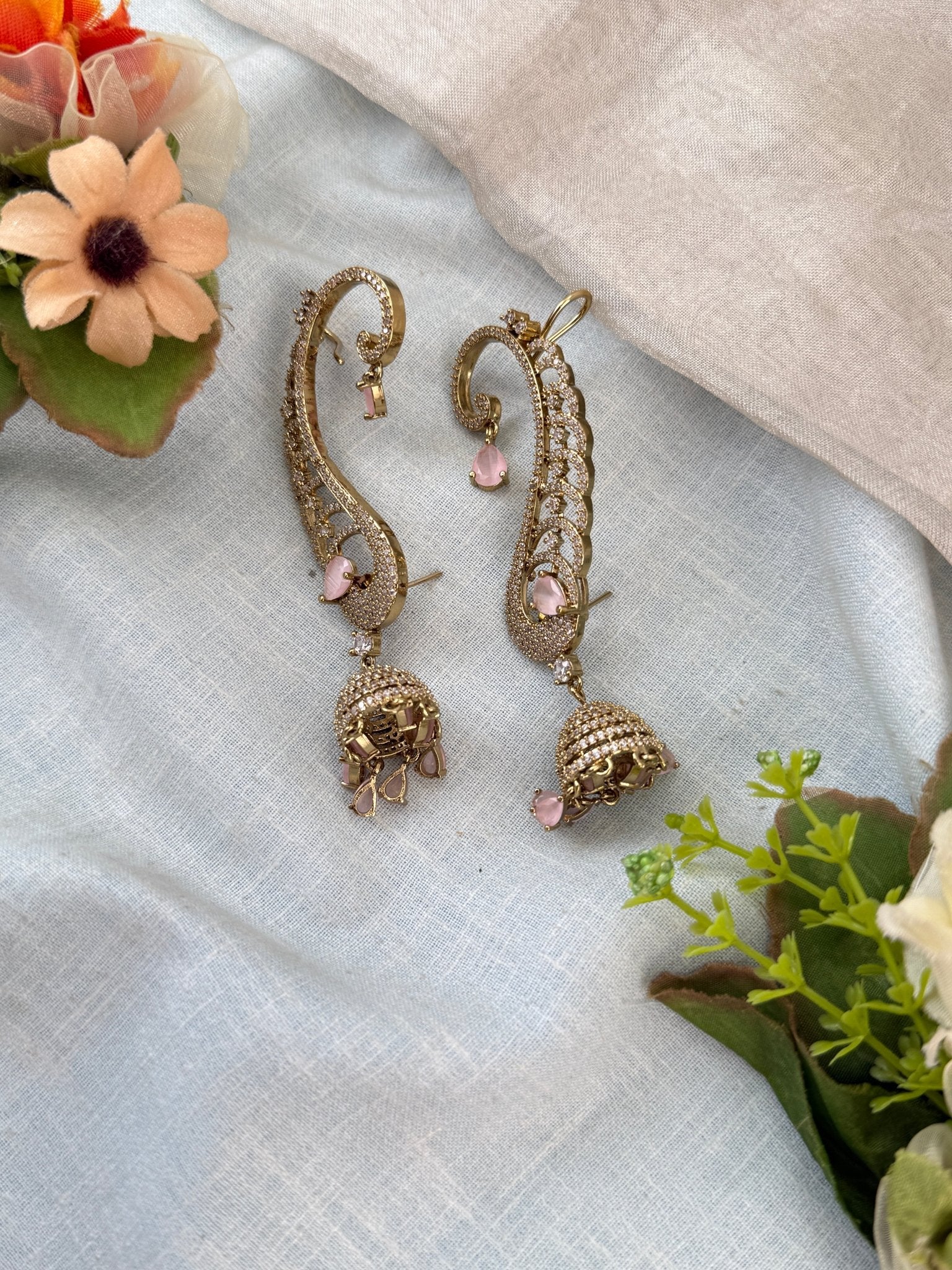Luxurious Antique Stone Earcuff Earrings 1172 - Mahilas