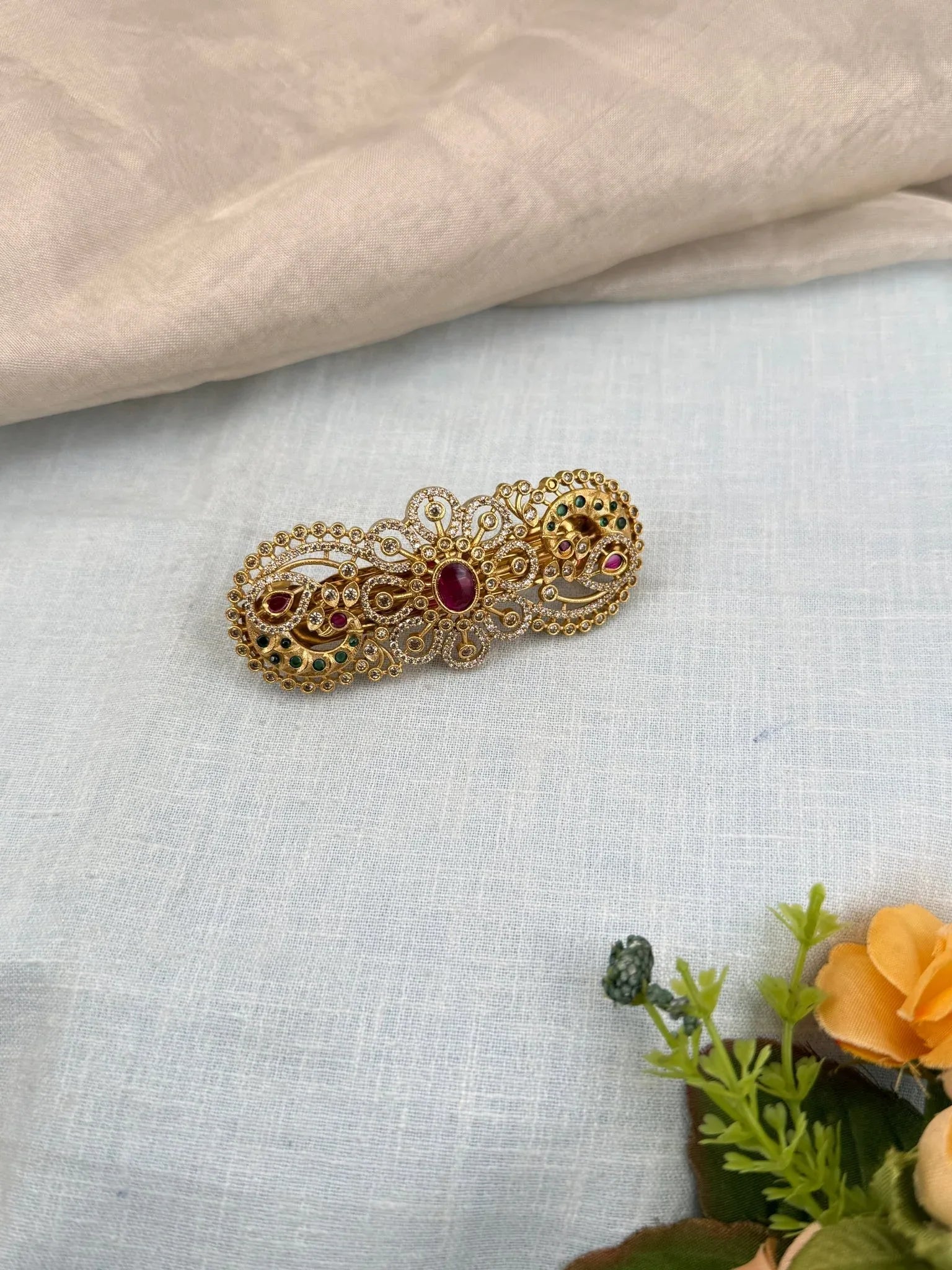 Luxurious Antique Stone Hair Clip 149 - Mahilas