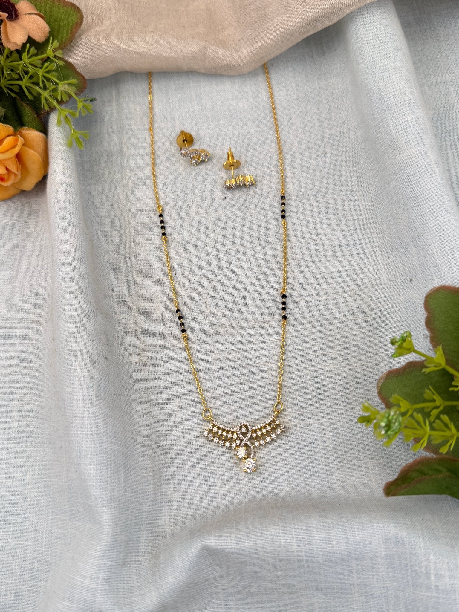 Luxurious Antique Stone Mangalya Chain 0449 - Mahilas