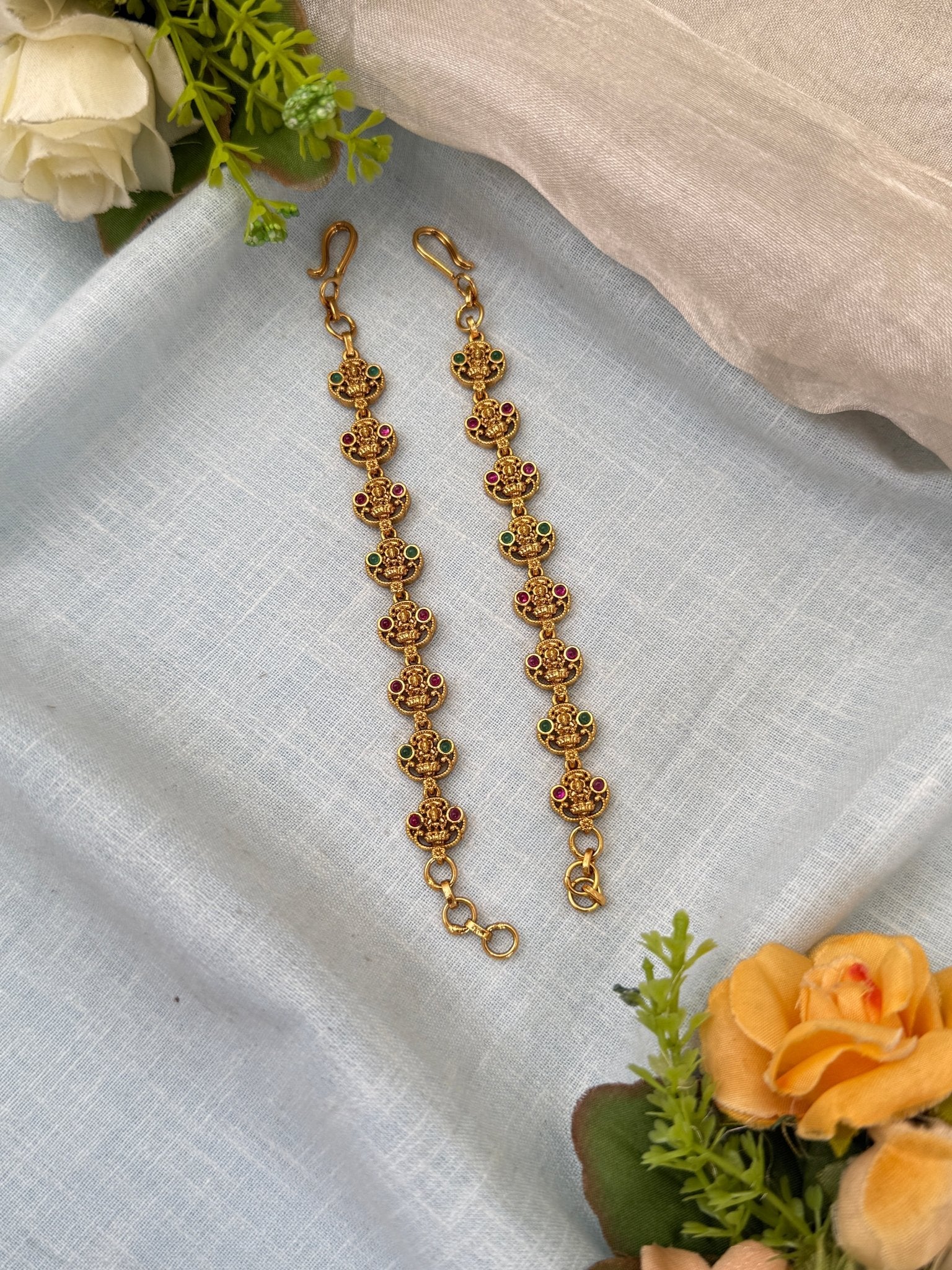 Luxurious Antique Straight Maatal Earchain 371 - Mahilas