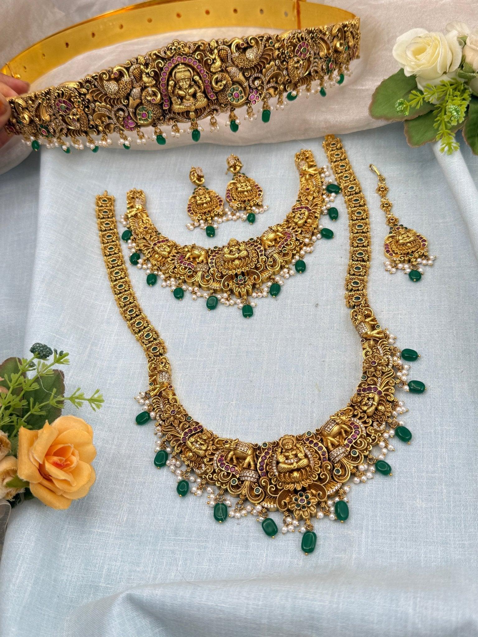 Luxurious Antique Temple Full Necklace Set 987 - Mahilas