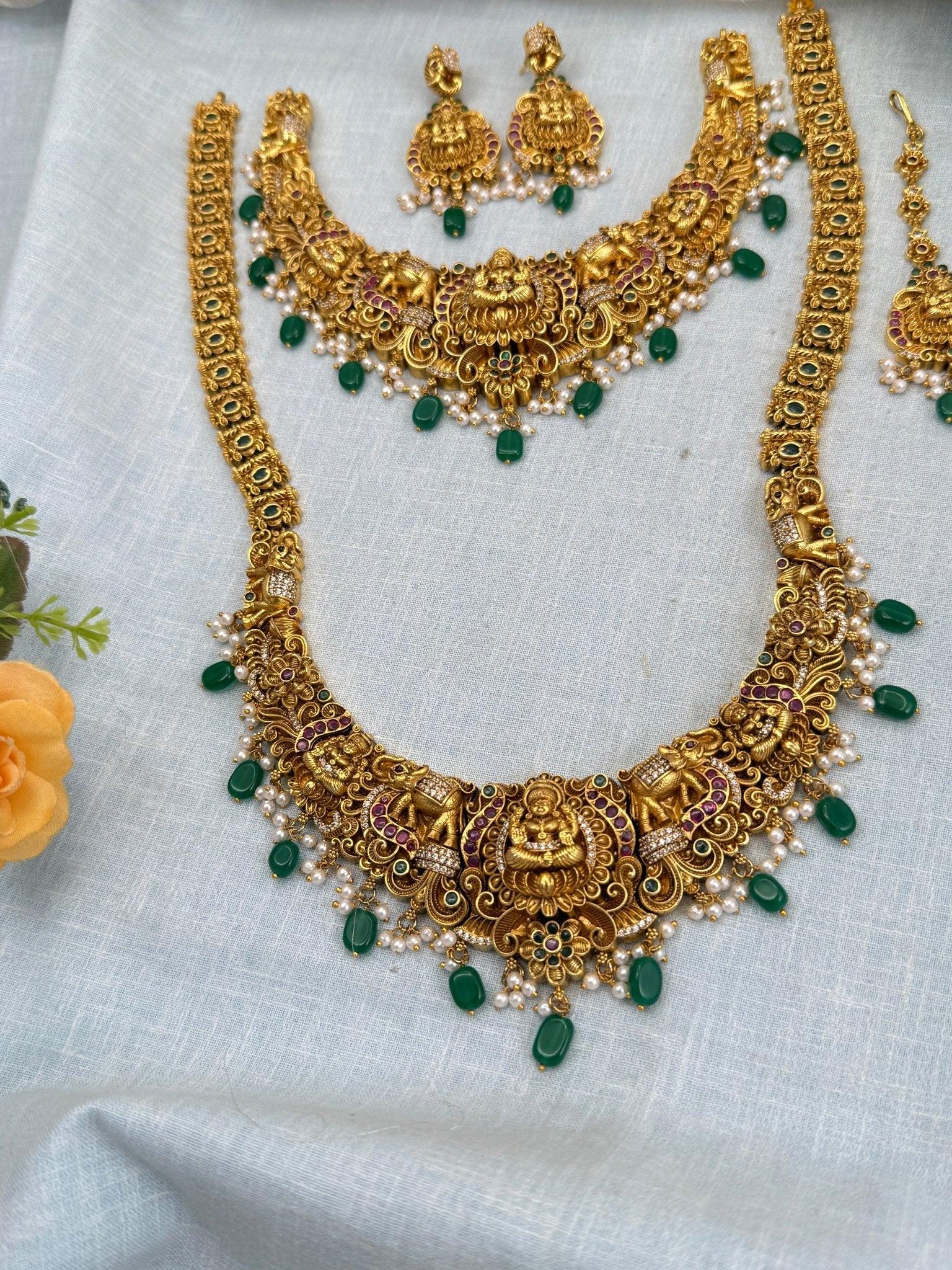 Luxurious Antique Temple Full Necklace Set 987 - Mahilas