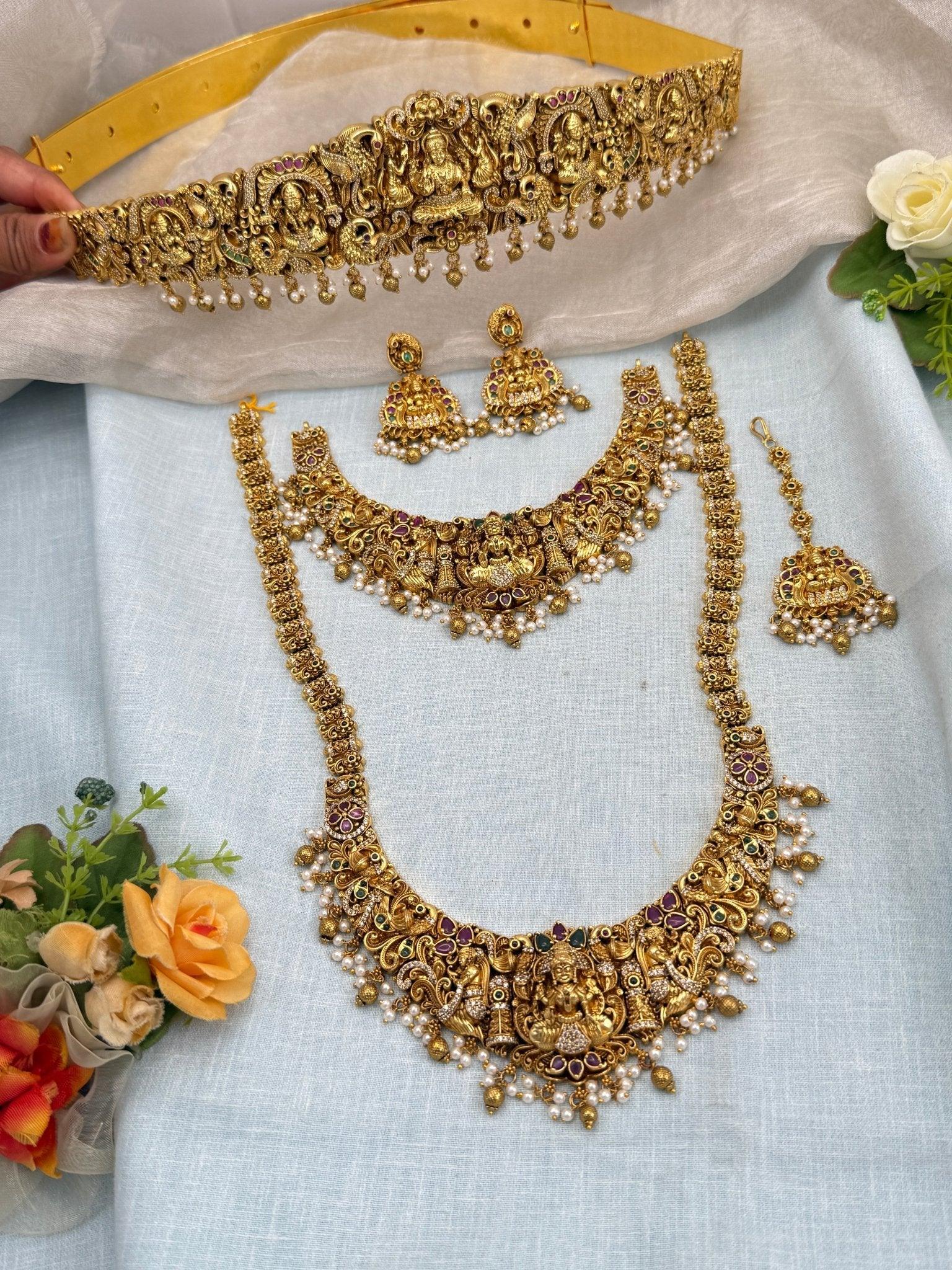 Luxurious Antique Temple Full Necklace Set 988 - Mahilas