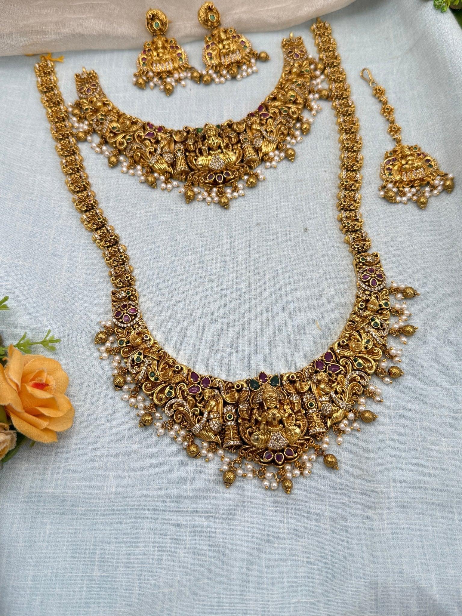 Luxurious Antique Temple Full Necklace Set 988 - Mahilas