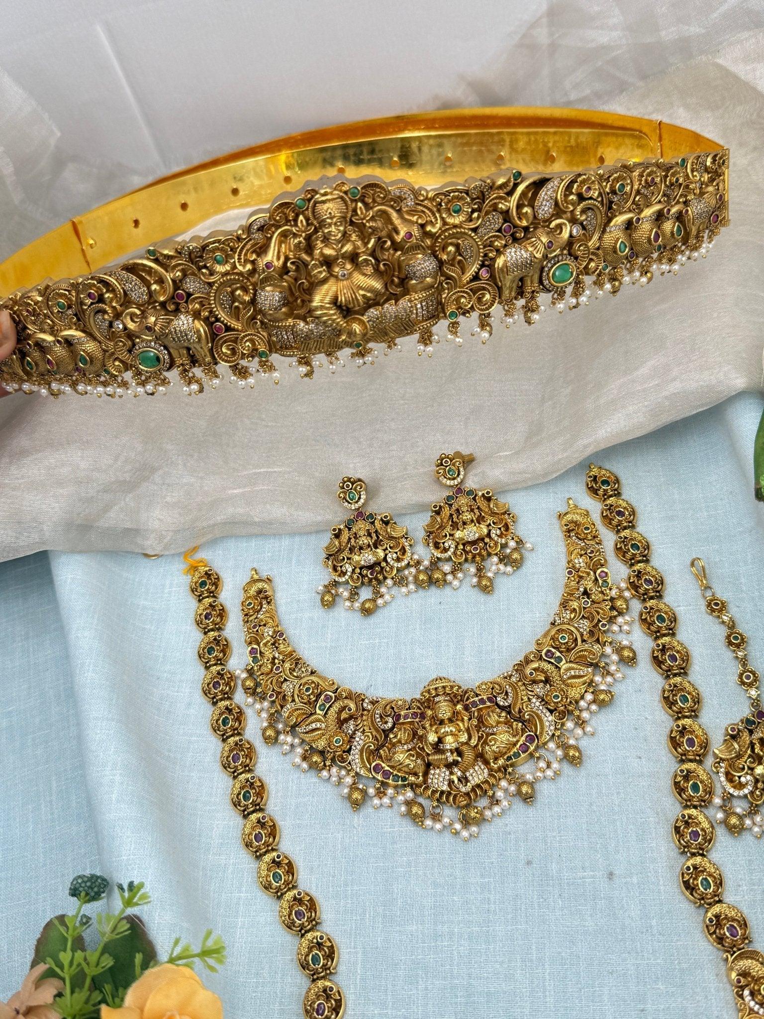 Luxurious Antique Temple Full Necklace Set 989 - Mahilas