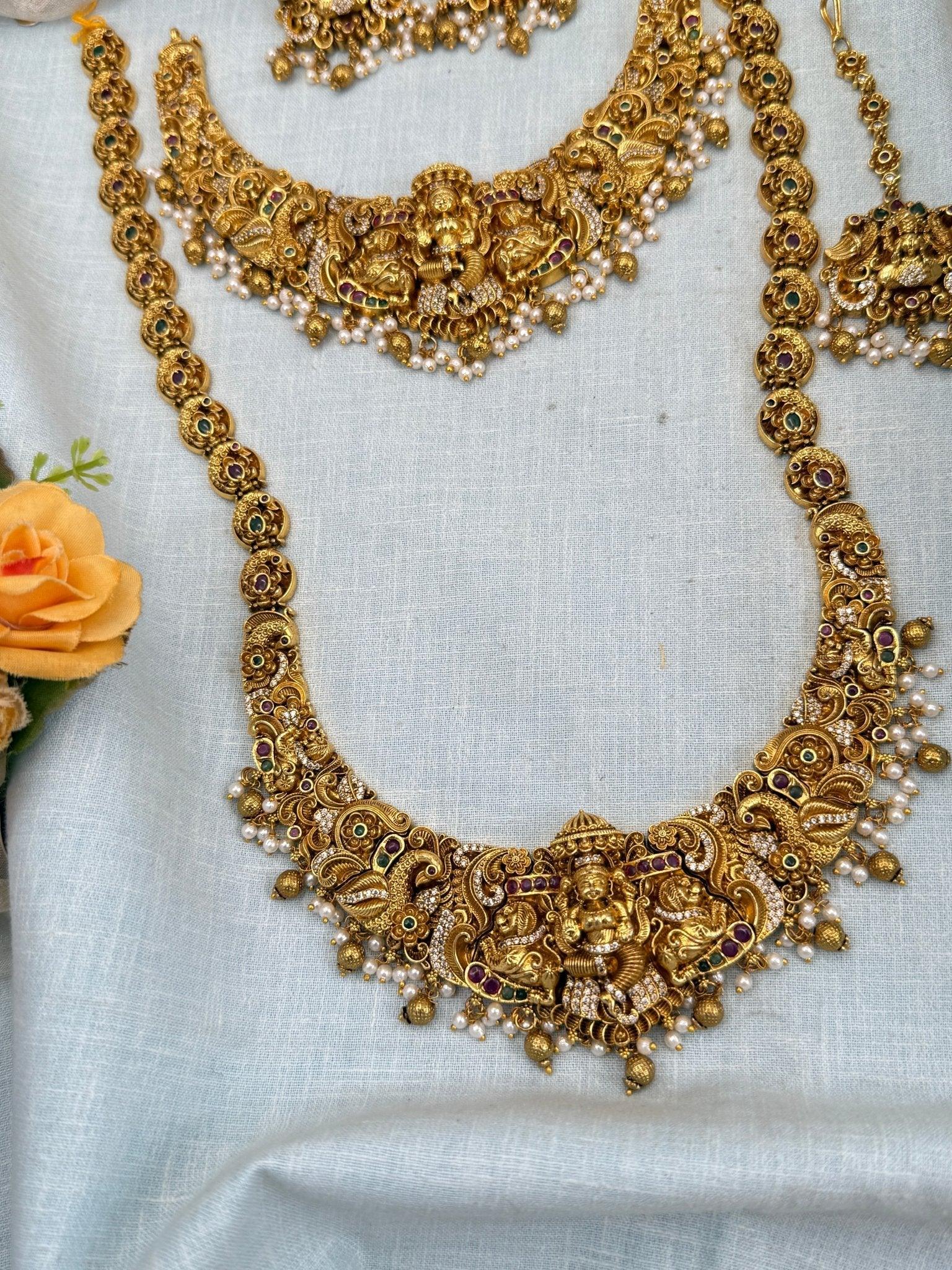 Luxurious Antique Temple Full Necklace Set 989 - Mahilas