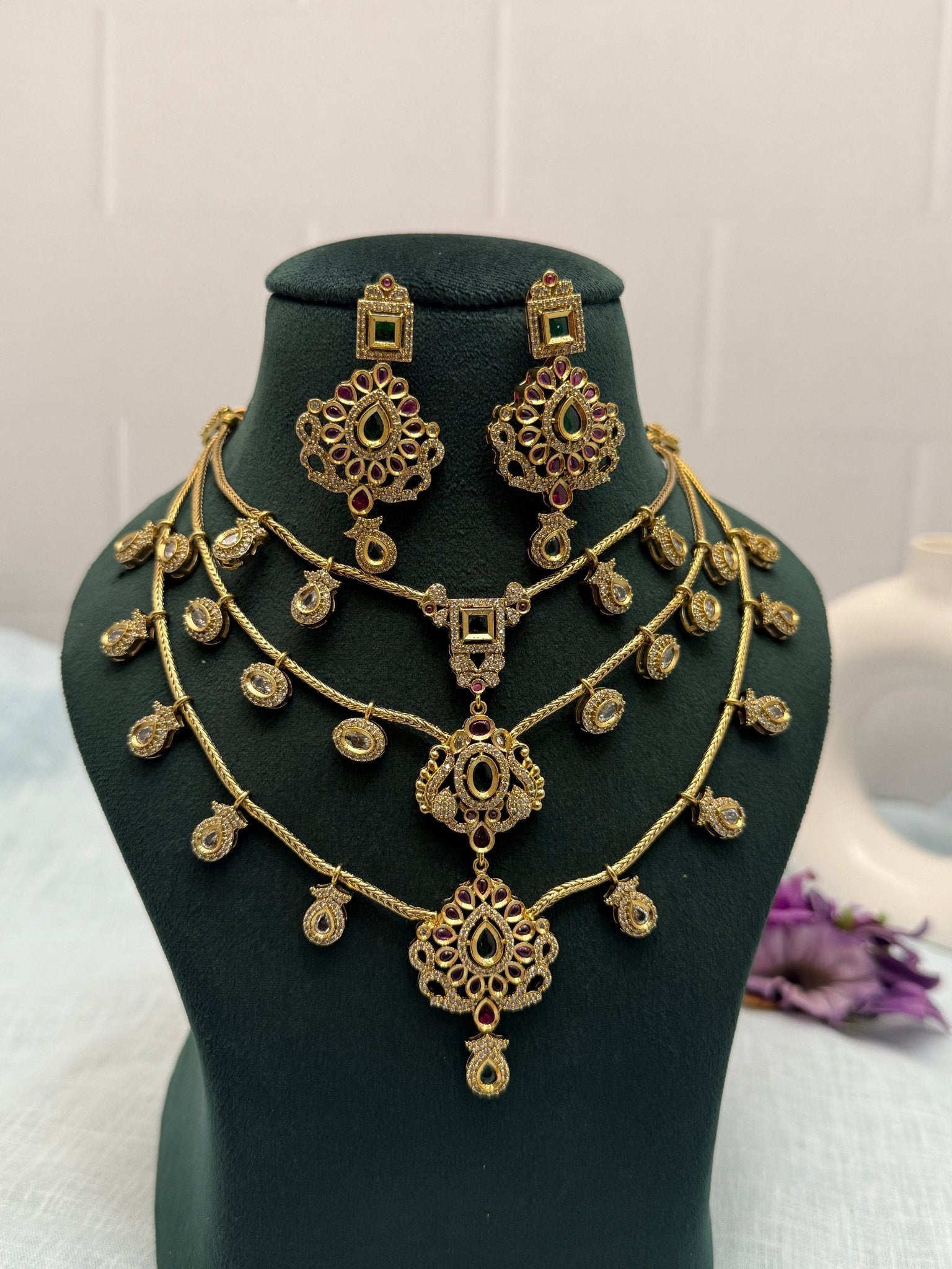 Luxurious Antique Victorian Layer Necklace Set 196 - Mahilas