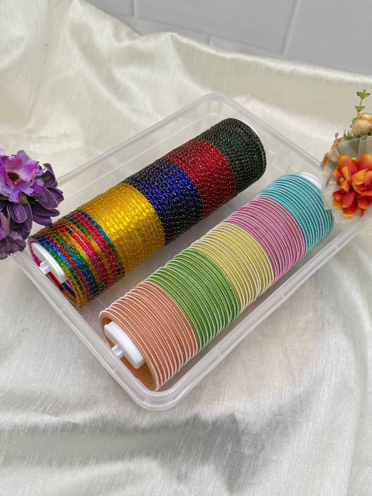 Luxurious Bangle Box in 2 Designs & 10 Colors - Rain Drop & Star - 066 - Mahilas