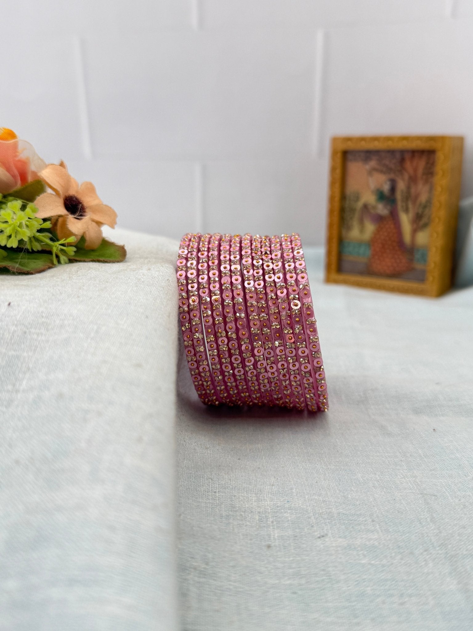 Luxurious Coin Design Glass Bangles 3475 - Make your own box - Mahilas