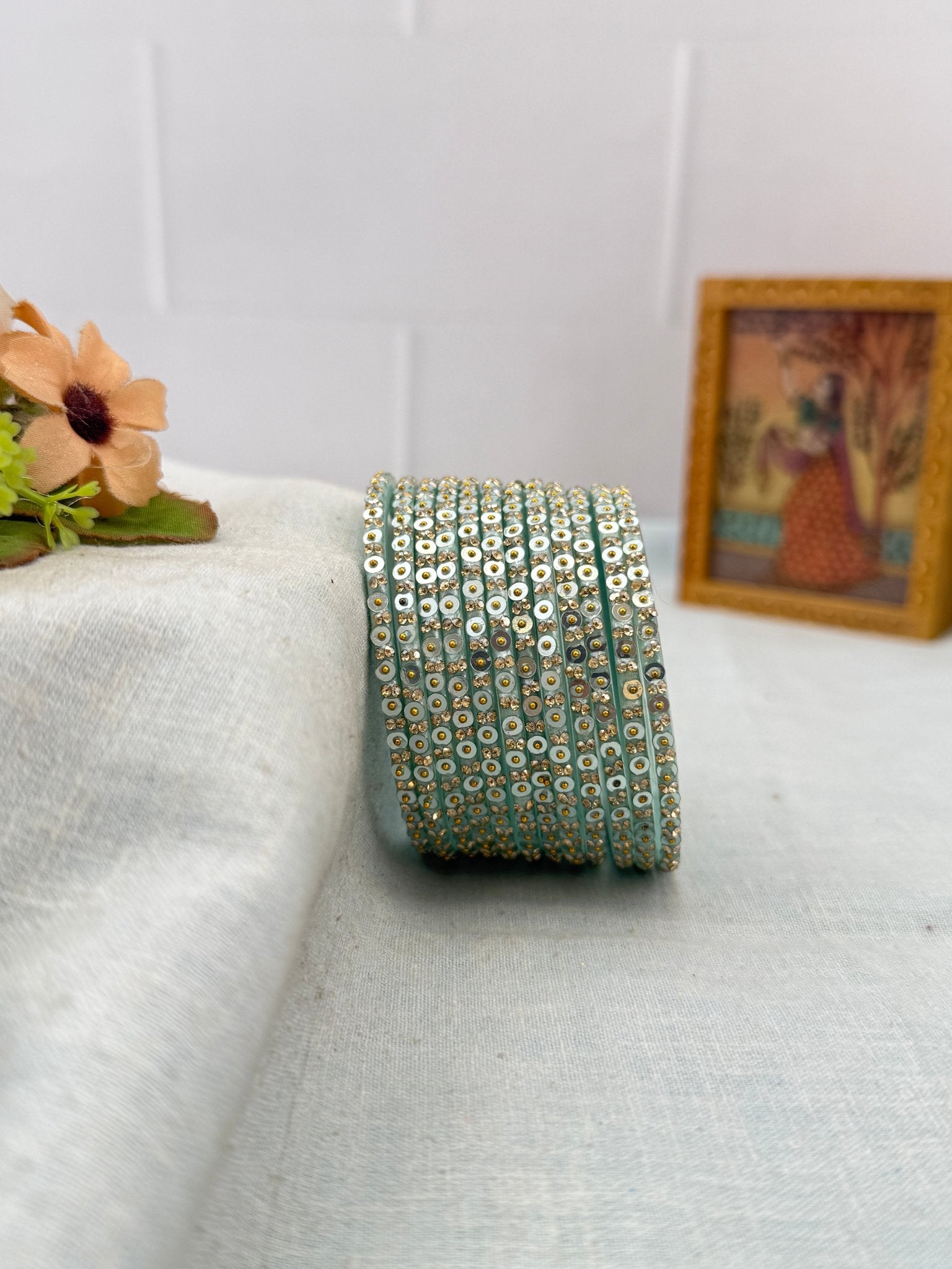 Luxurious Coin Design Glass Bangles 3475 - Make your own box - Mahilas