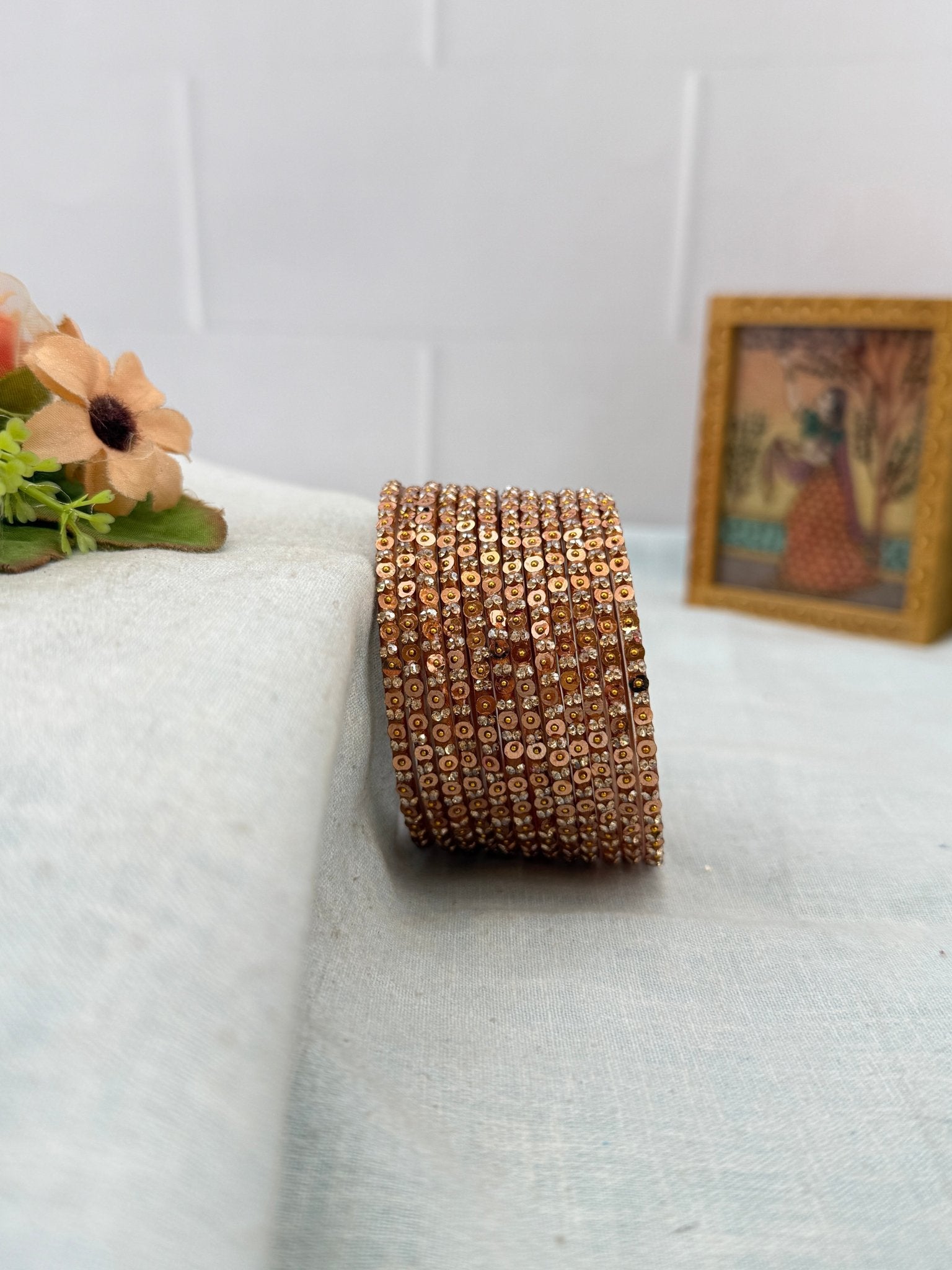 Luxurious Coin Design Glass Bangles 3475 - Make your own box - Mahilas