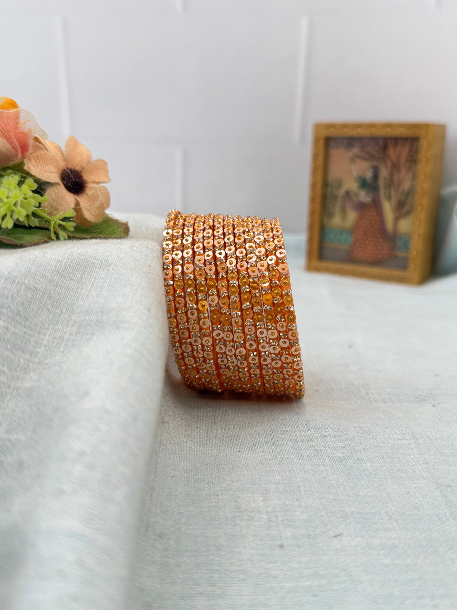 Luxurious Coin Design Glass Bangles 3475 - Make your own box - Mahilas