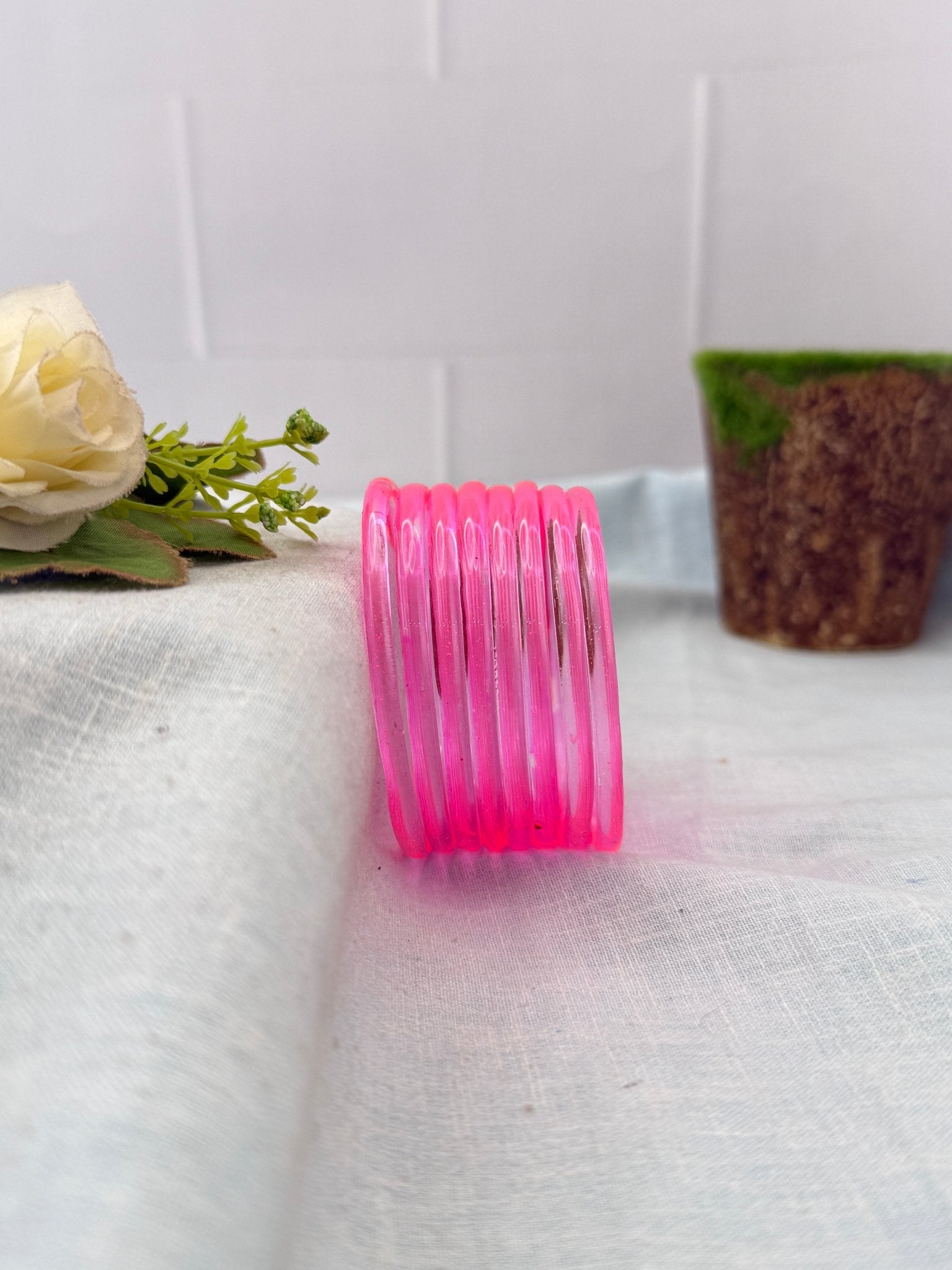 Luxurious Design New Plain Jelly Glass Bangles 3470 - Make your own box - Mahilas