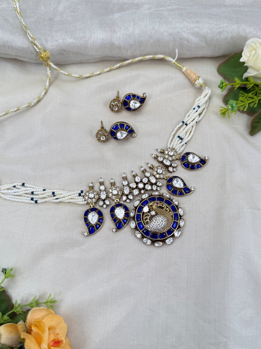 Luxurious Jadau Kundan Beads Choker Necklace 554 - Mahilas