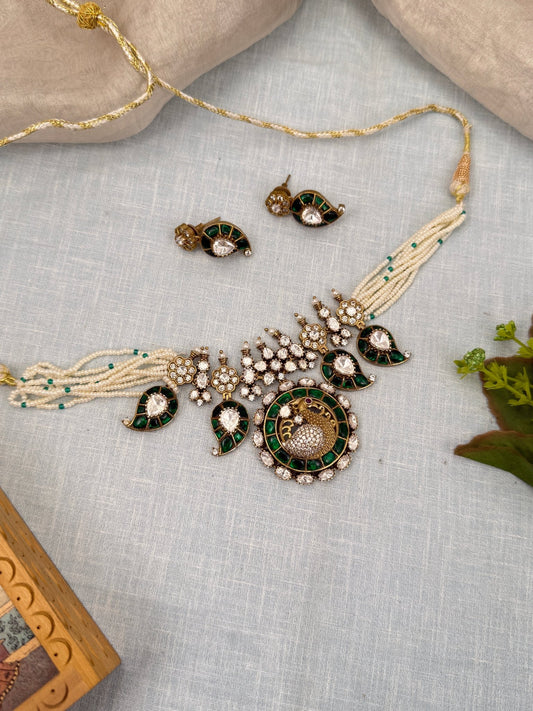 Luxurious Jadau Kundan Beads Choker Necklace 557 - Mahilas