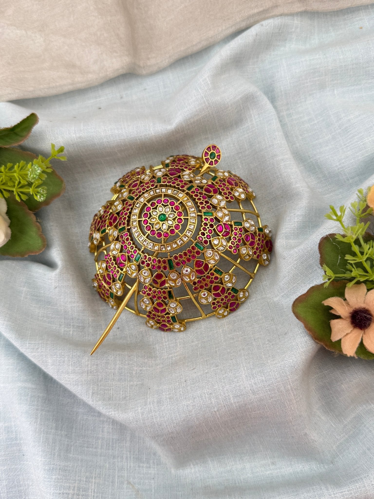 Luxurious Jadau Kundan Bridal Bun Kuppa 471 - Mahilas