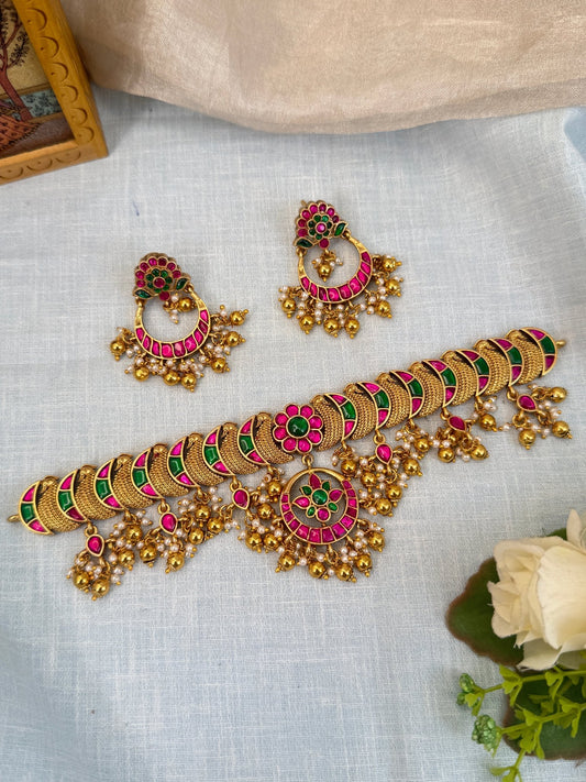 Luxurious Jadau Kundan Choker Necklace Set 562 - Mahilas