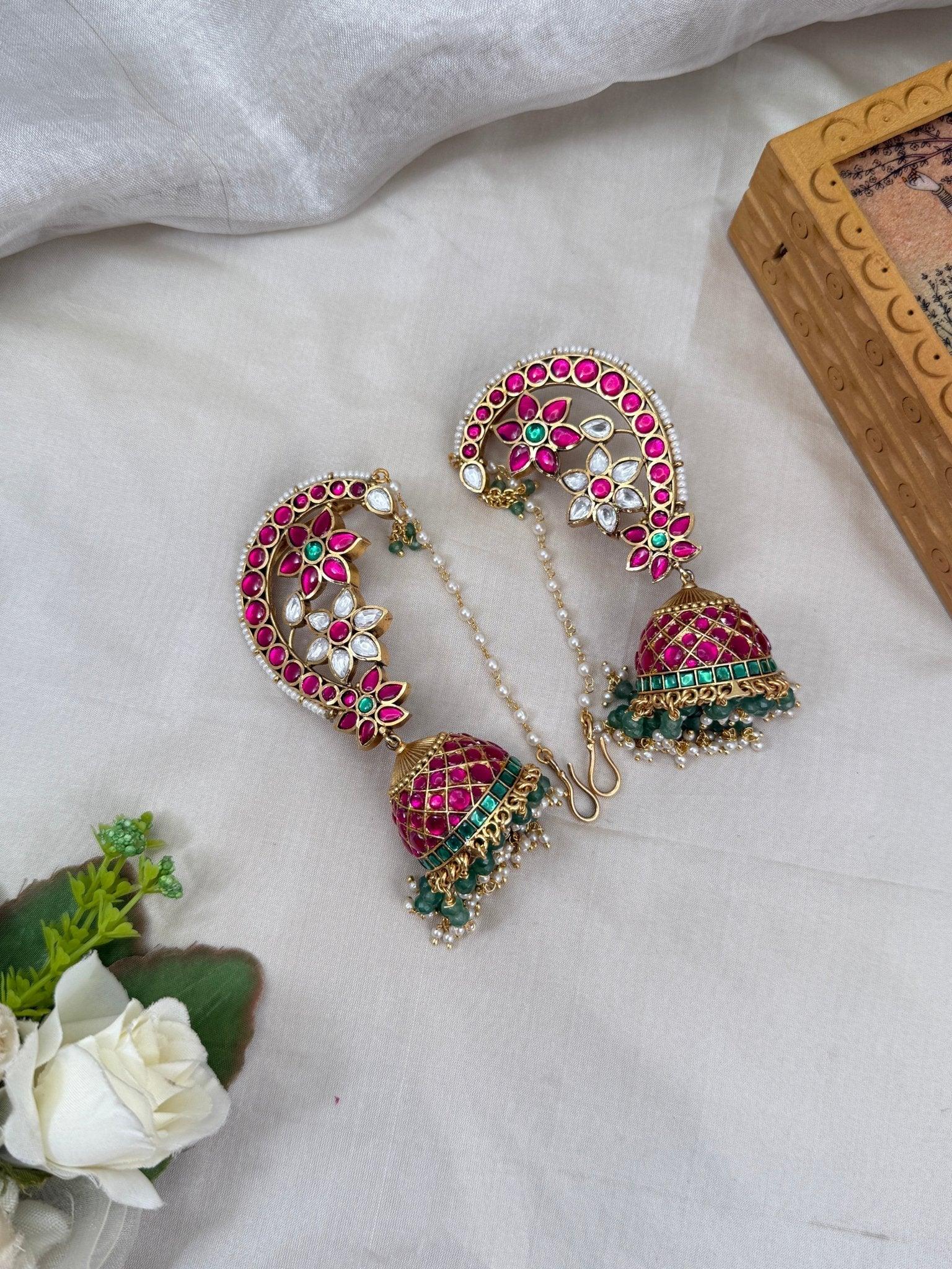 Luxurious Jadau Kundan Earcuff Earrings 0441 - Mahilas