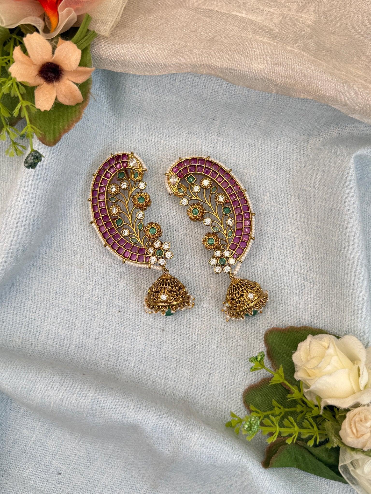 Luxurious Jadau Kundan Earcuff Earrings 0501 - Mahilas