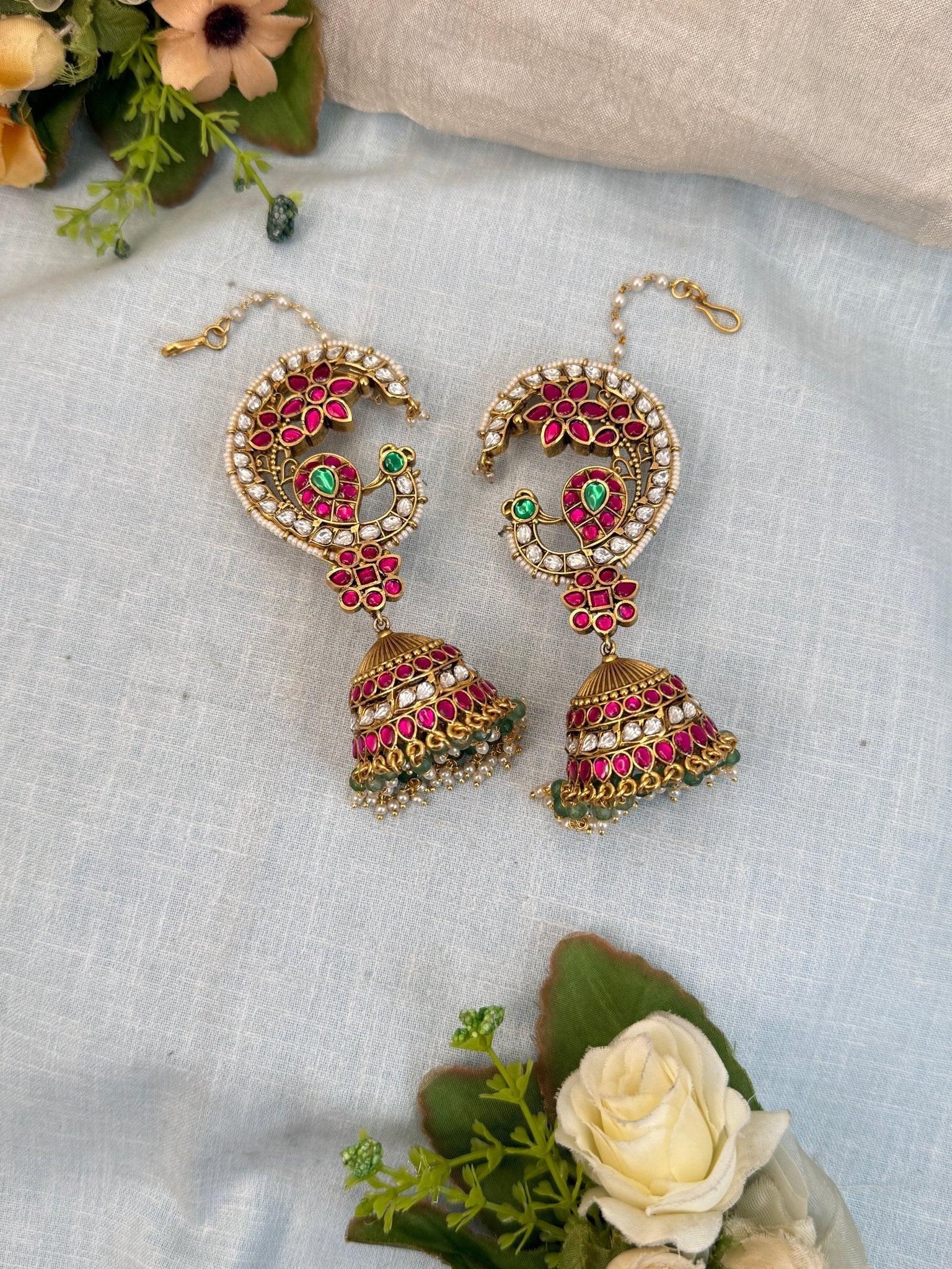 Luxurious Jadau Kundan Earcuff Jhumka Earring 0510 - Mahilas