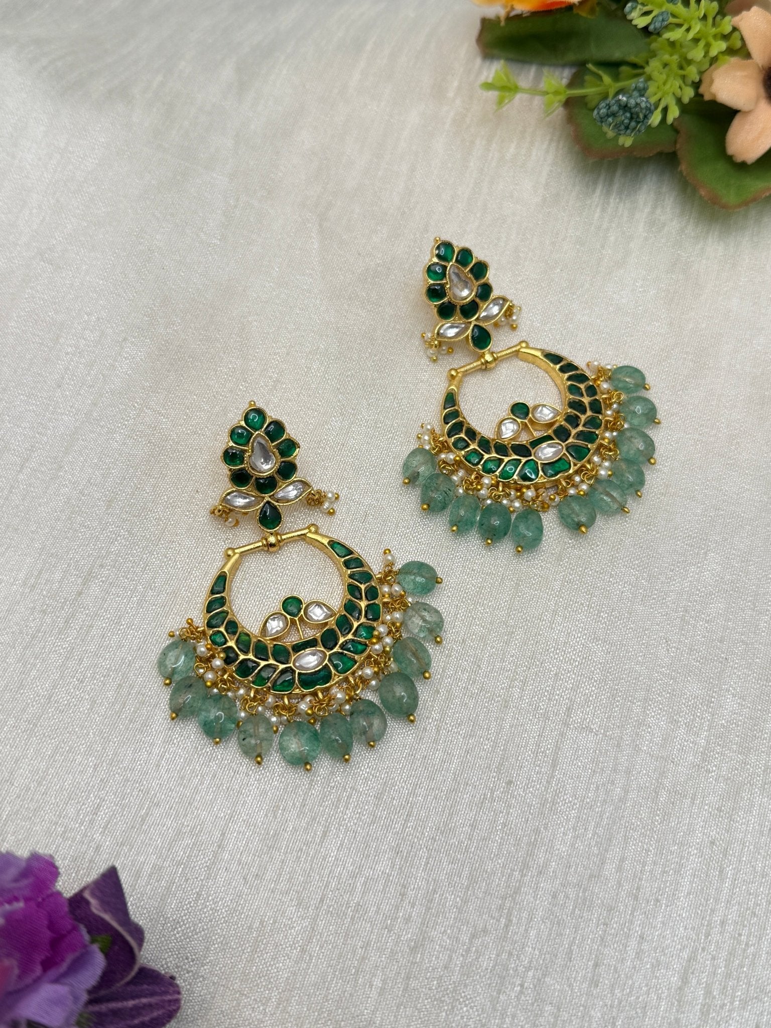 Luxurious Jadau Kundan Earrings 1205 - Mahilas