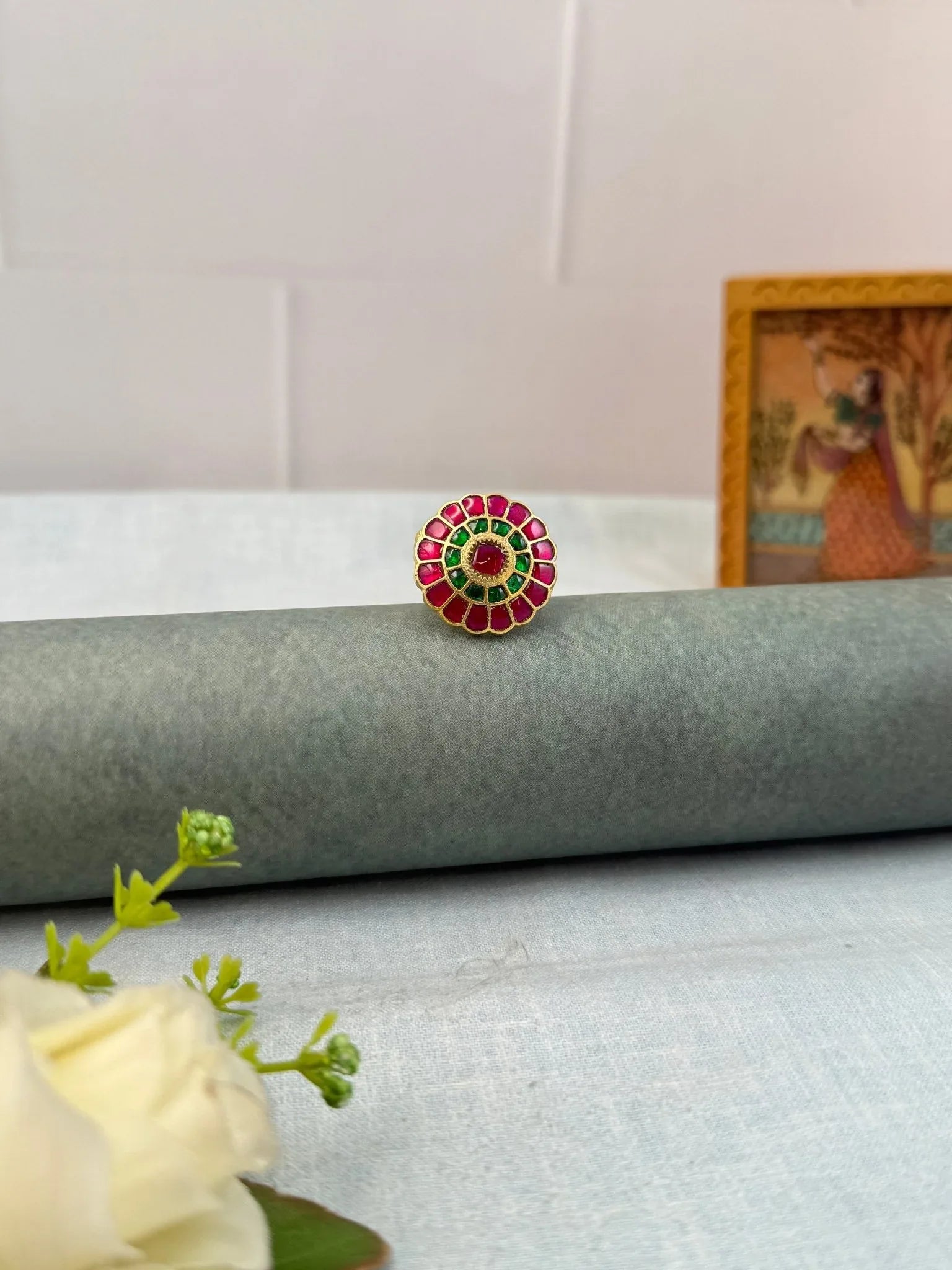 Luxurious Jadau Kundan Finger Ring 378 - Mahilas