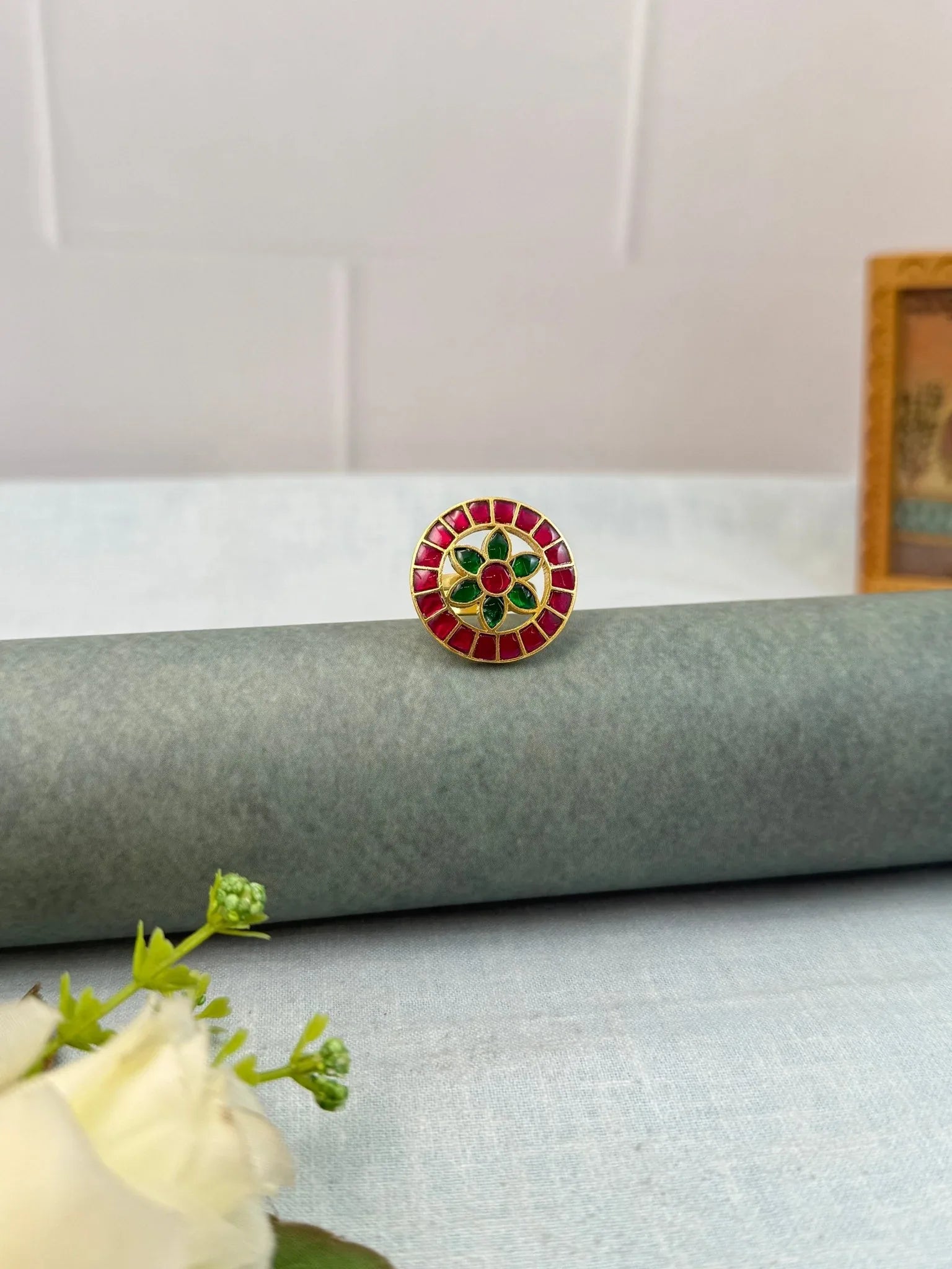 Luxurious Jadau Kundan Finger Ring 382 - Mahilas