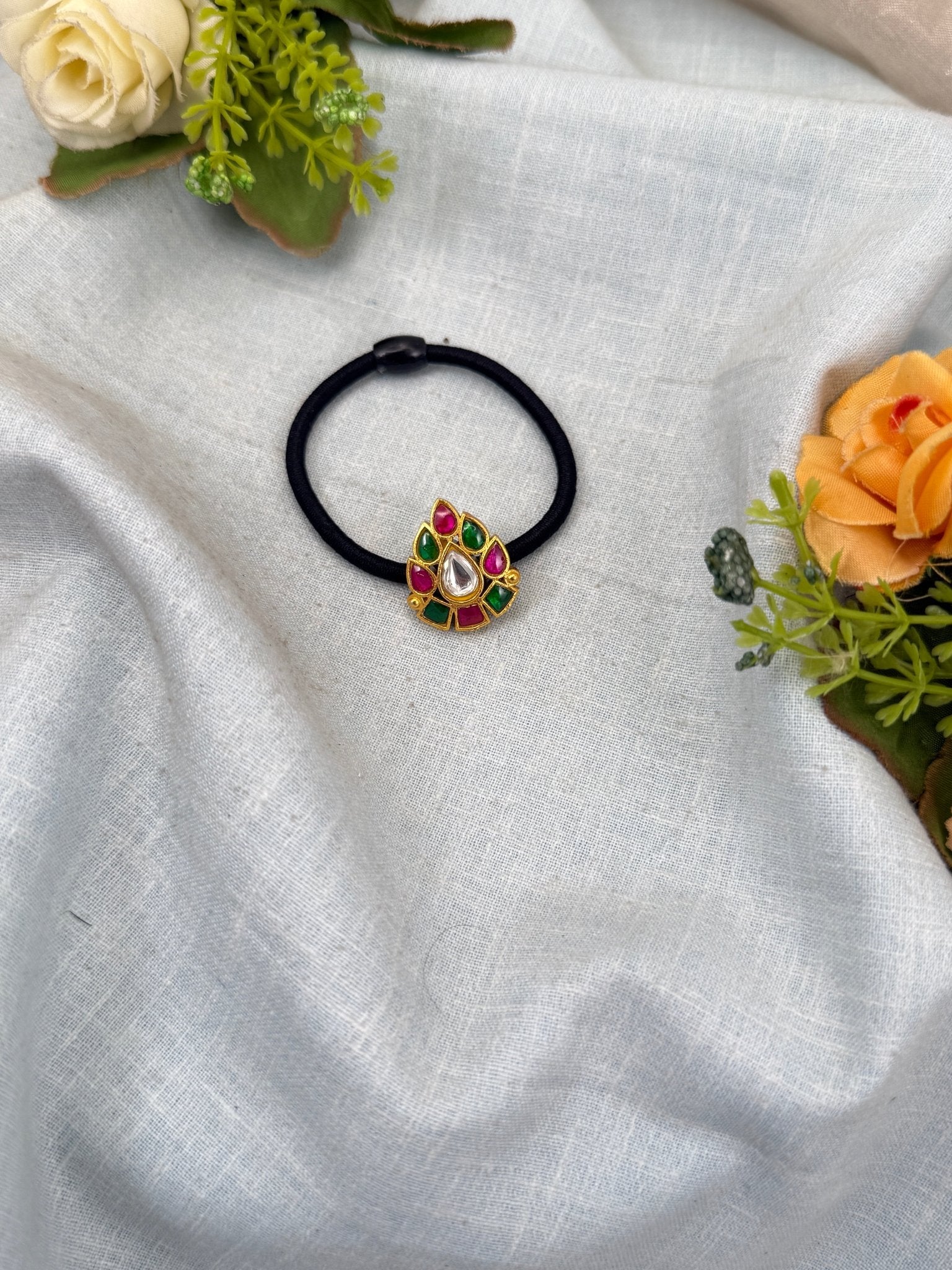 Luxurious Jadau Kundan Hair Tie Band 014 - Mahilas