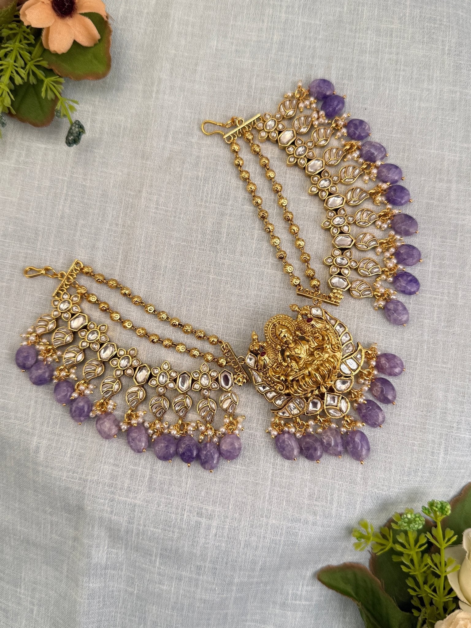 Luxurious Jadau Kundan Jadebelle With Maatal 280 - Mahilas