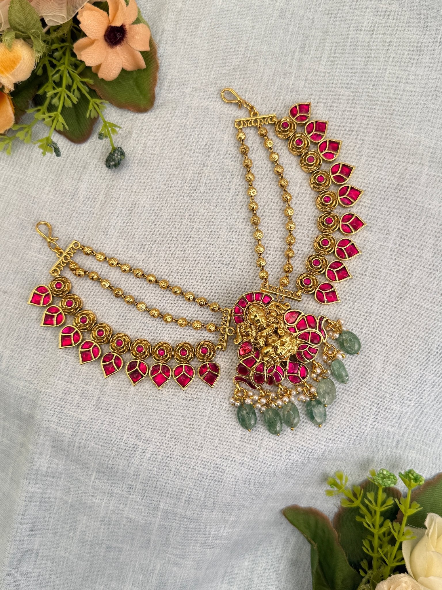 Luxurious Jadau Kundan Jadebelle With Maatal 282 - Mahilas