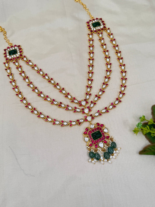 Luxurious Jadau Kundan Layer Necklace 552 - Mahilas